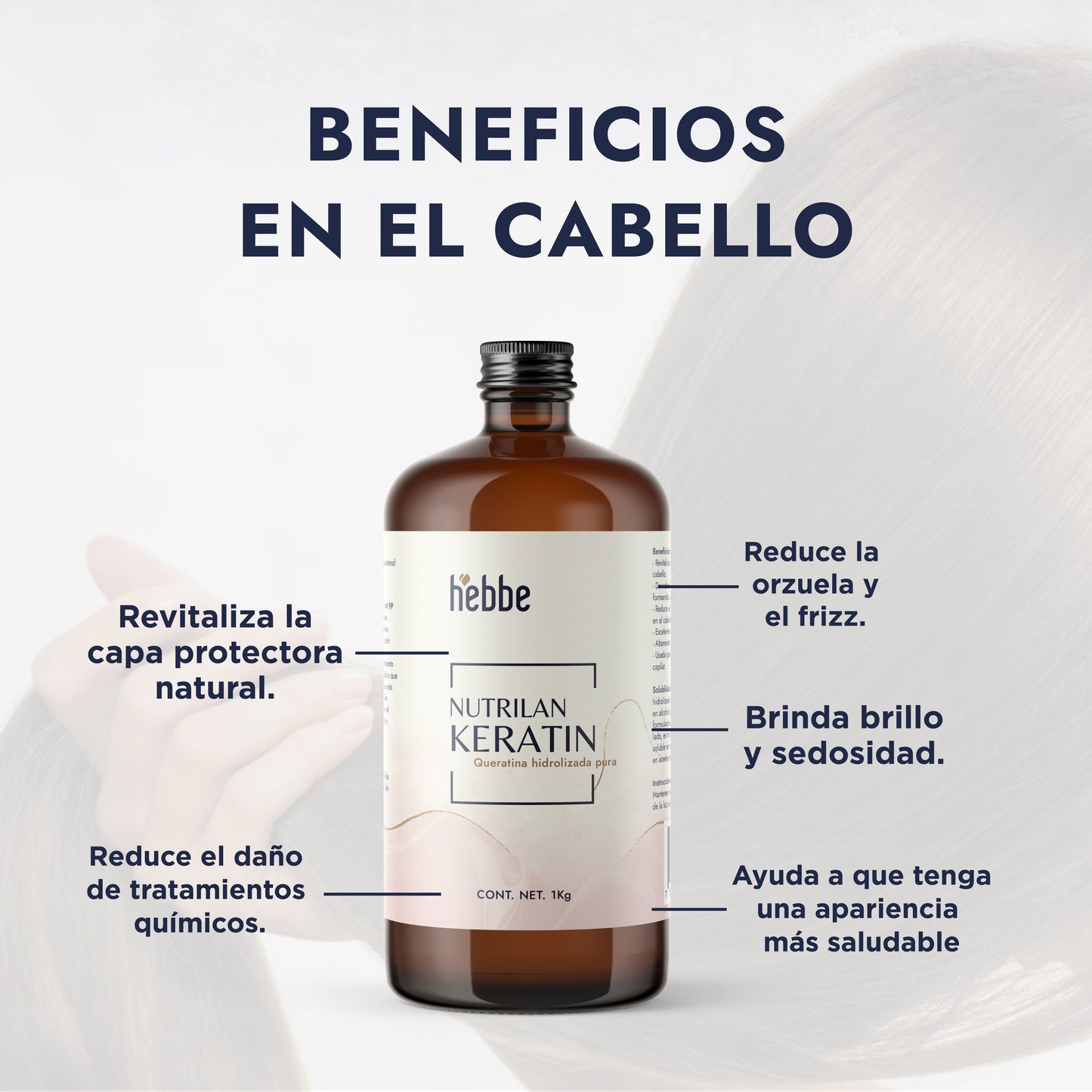Proteína de Queratina Hidrolizada | Cabello y Uñas | Reestructurante, Filmógena y Protectora