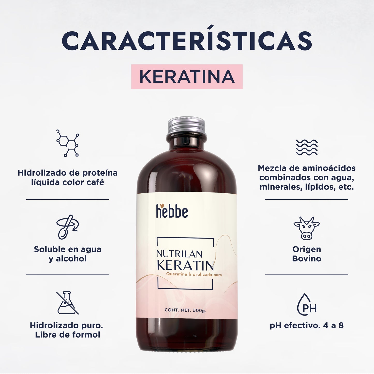 Proteína de Queratina Hidrolizada | Cabello y Uñas | Reestructurante, Filmógena y Protectora