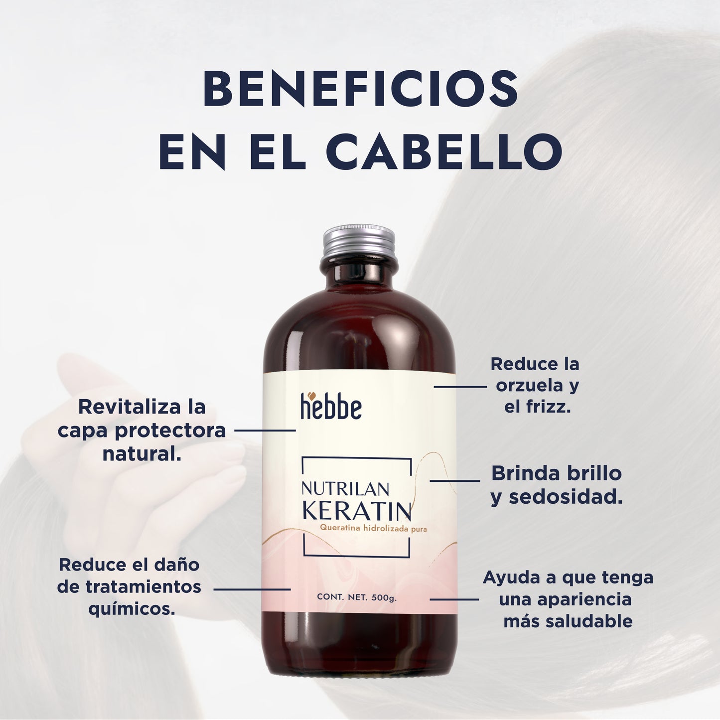Proteína de Queratina Hidrolizada | Cabello y Uñas | Reestructurante, Filmógena y Protectora