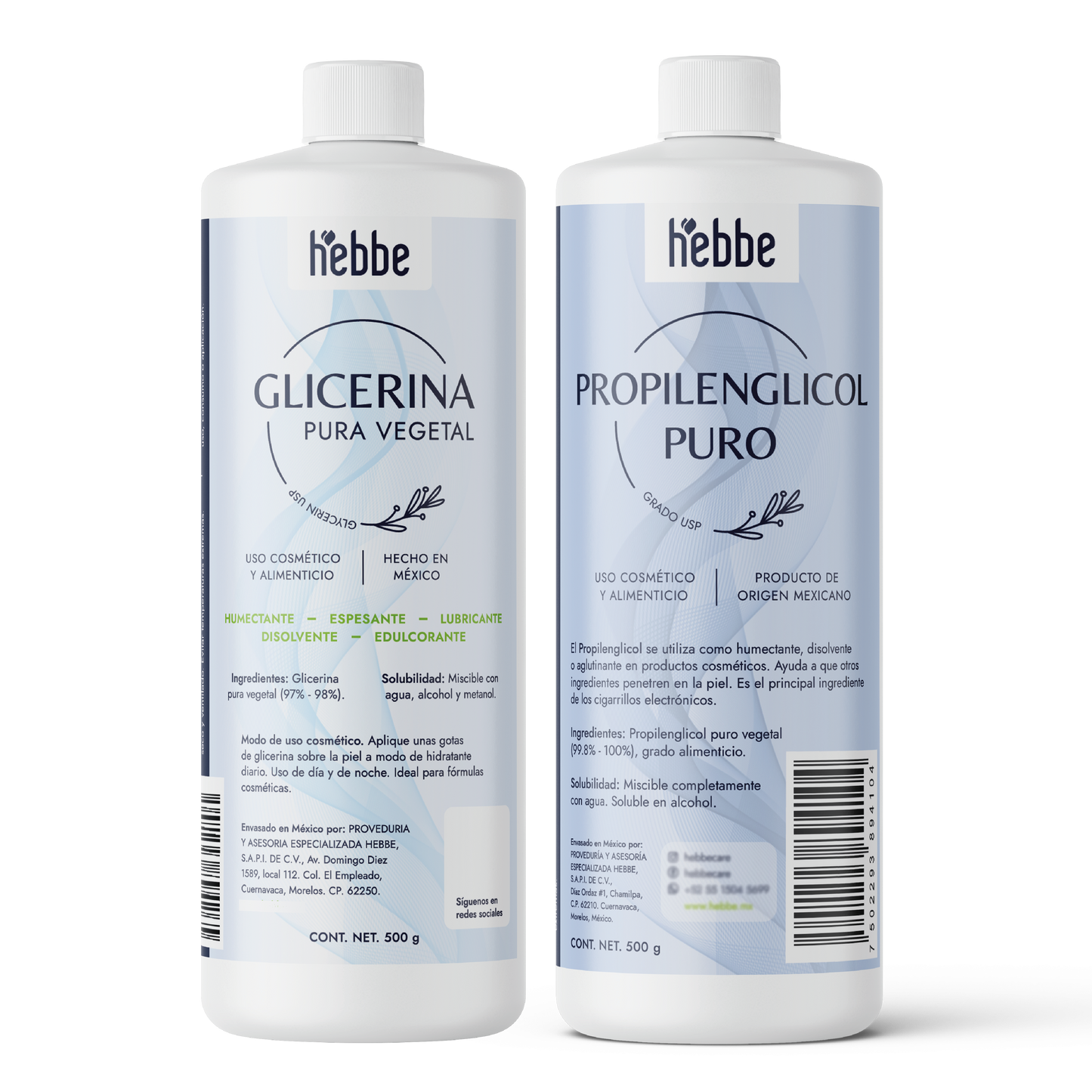 Glicerina vegetal y Propilenglicol | Cosmético | Humectación Profunda