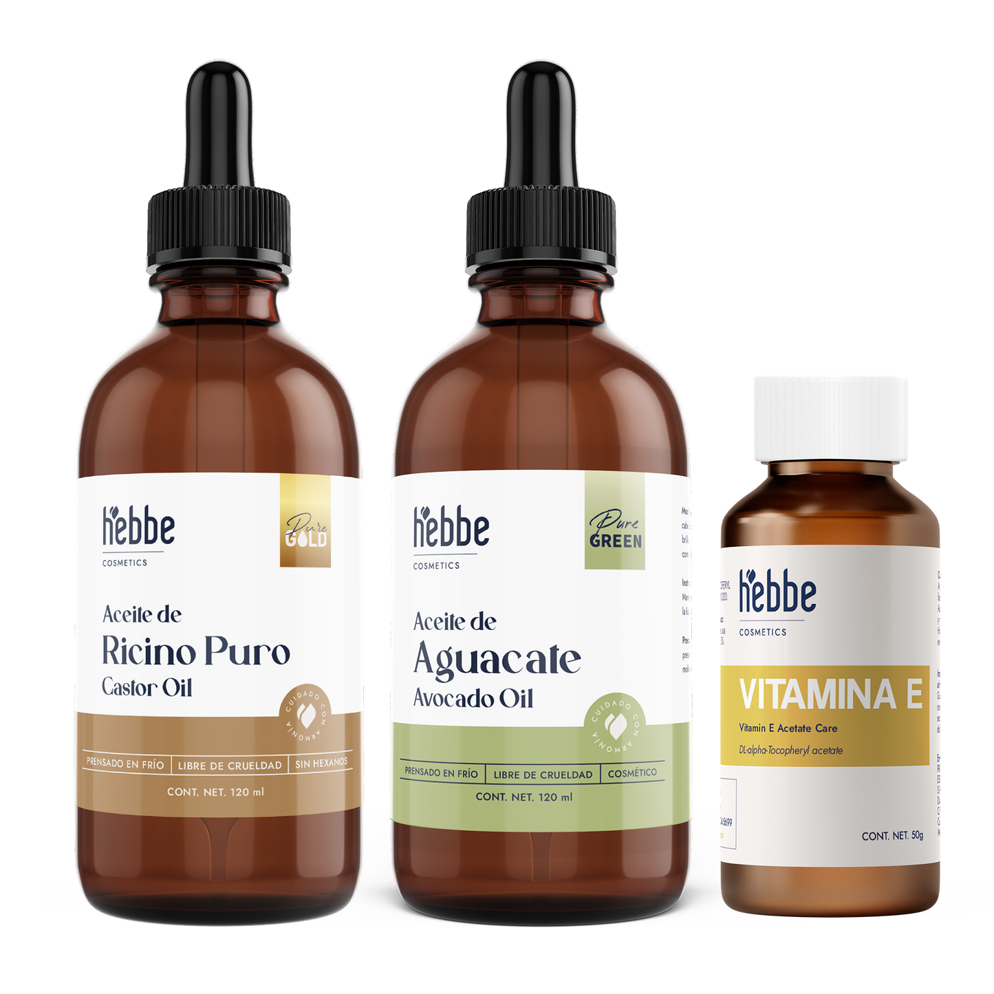 Kit de Tratamiento para Pestañas | Aceite de Ricino, Aguacate y Vitamina E para Pestañas y Cejas Fuertes y Nutridas
