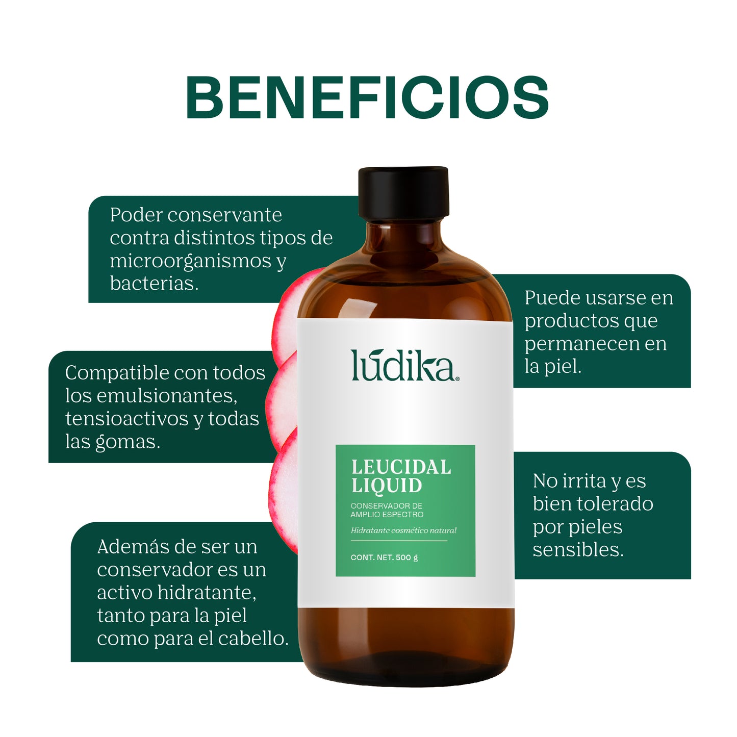 Leucidal Liquid | Conservador Natural de Amplio Espectro con Propiedades Humectantes para Cosmética Natural