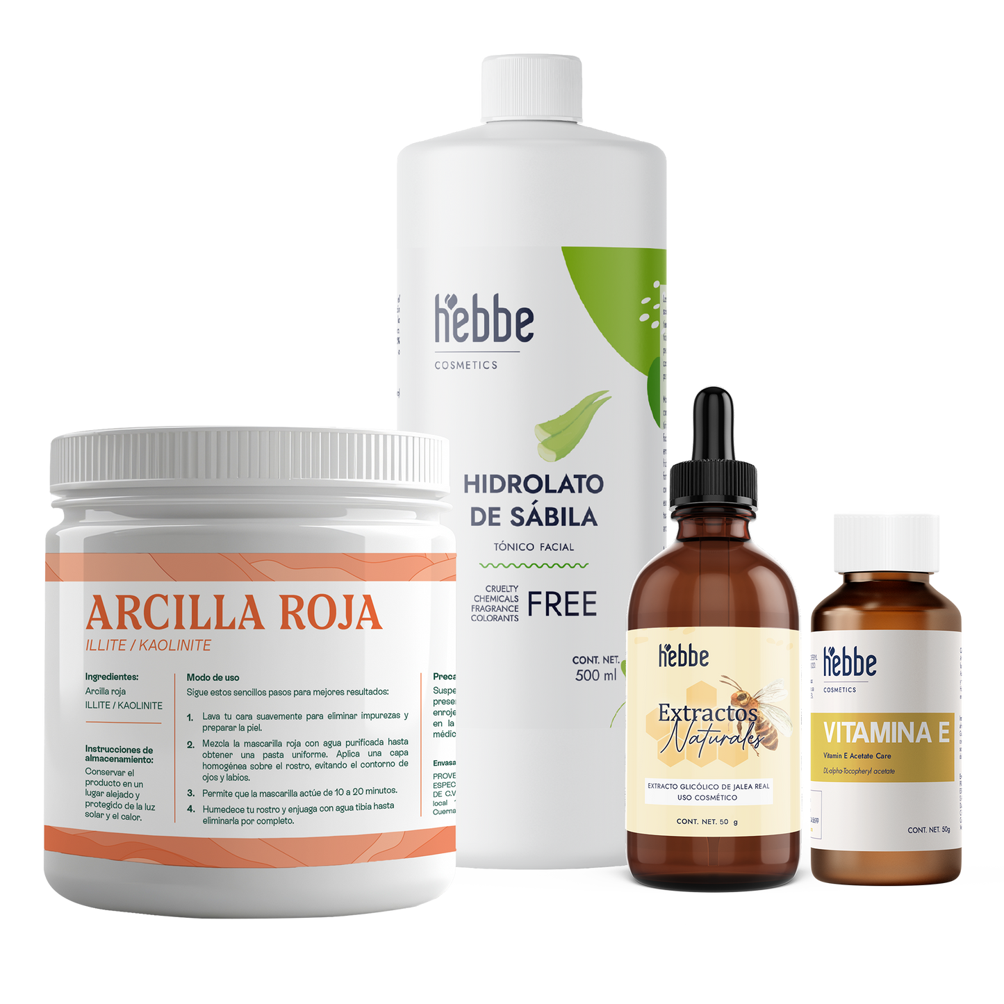 Kit Mascarilla Anti-Arrugas Lúdika | Arcilla Roja, Jalea Real, Vitamina E e Hidrolato para Piel Grasa y Madura