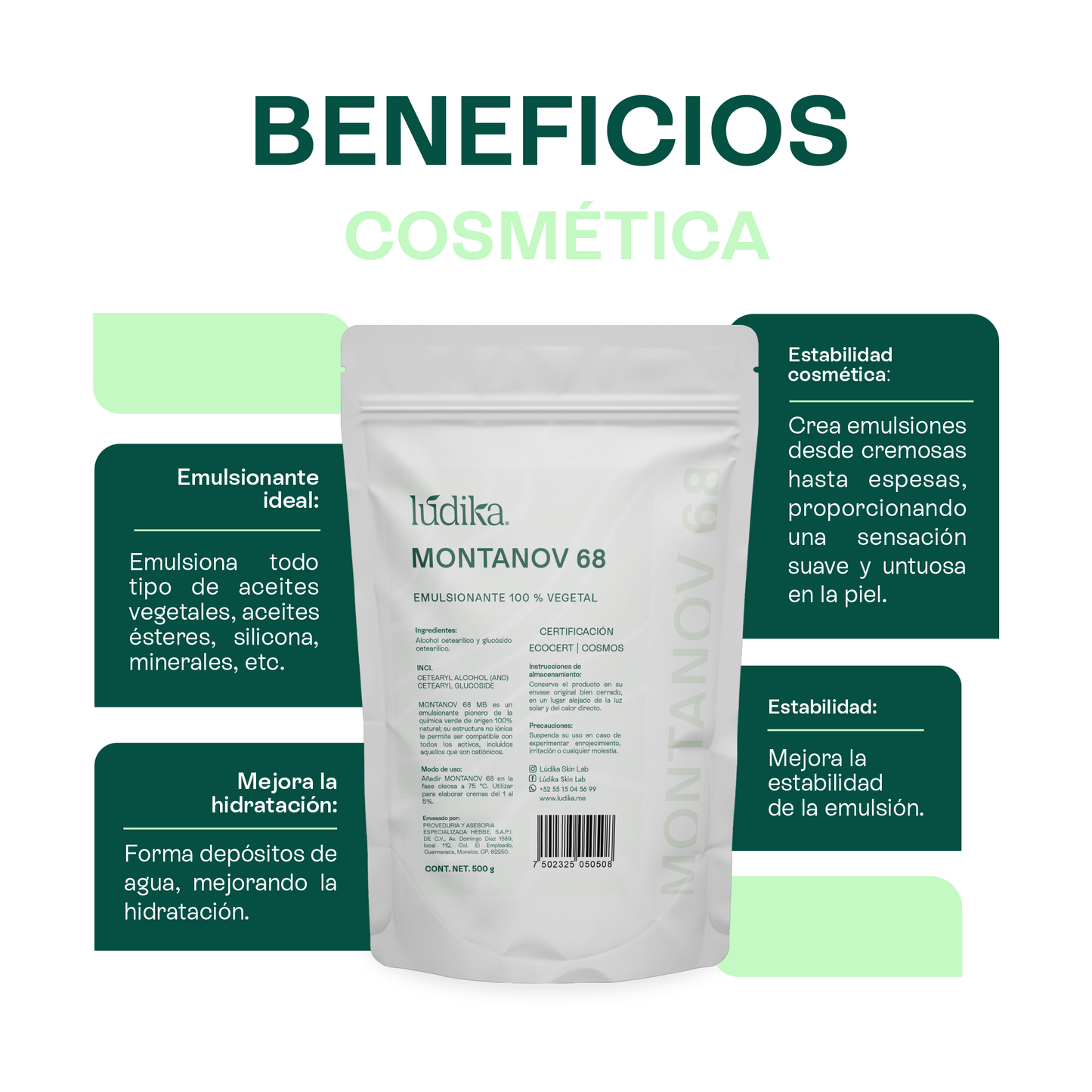 Montanov 68 | Auto-emulsionante No Iónico | Refuerzo de Barrera Cutánea y Sensorial de Lujo