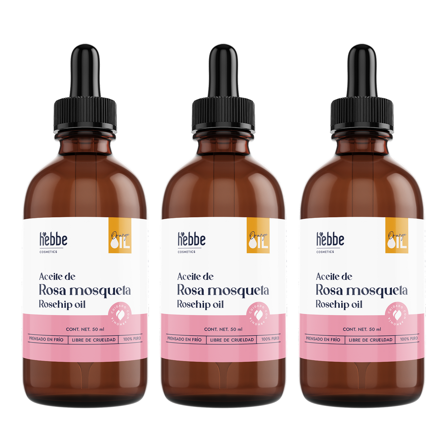 Kit 3 Aceites de Rosa Mosqueta | Facial y Corporal | Tratamiento Regenerador, Antiedad y Cicatrizante