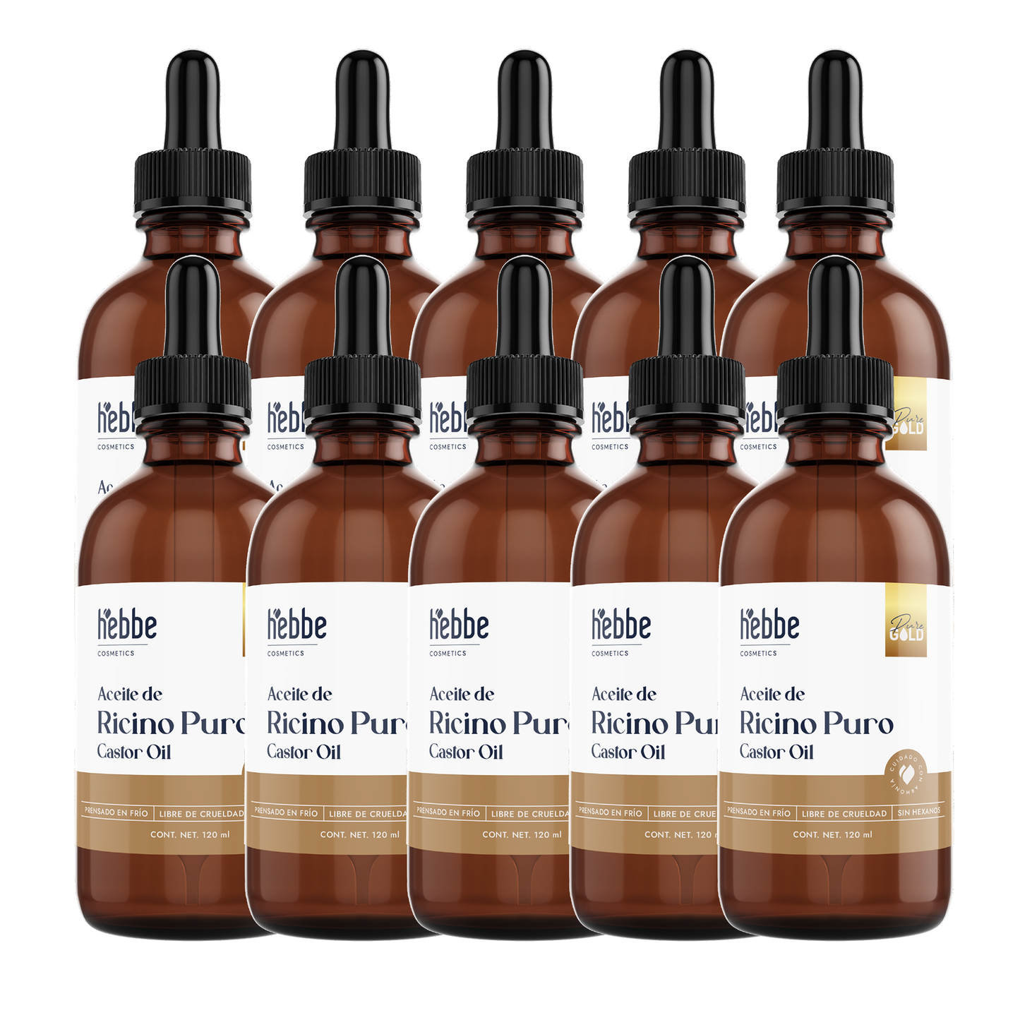 Kit Aceite de Ricino | Fortalecimiento y Crecimiento para Cabello y Pestañas | 10 pzas