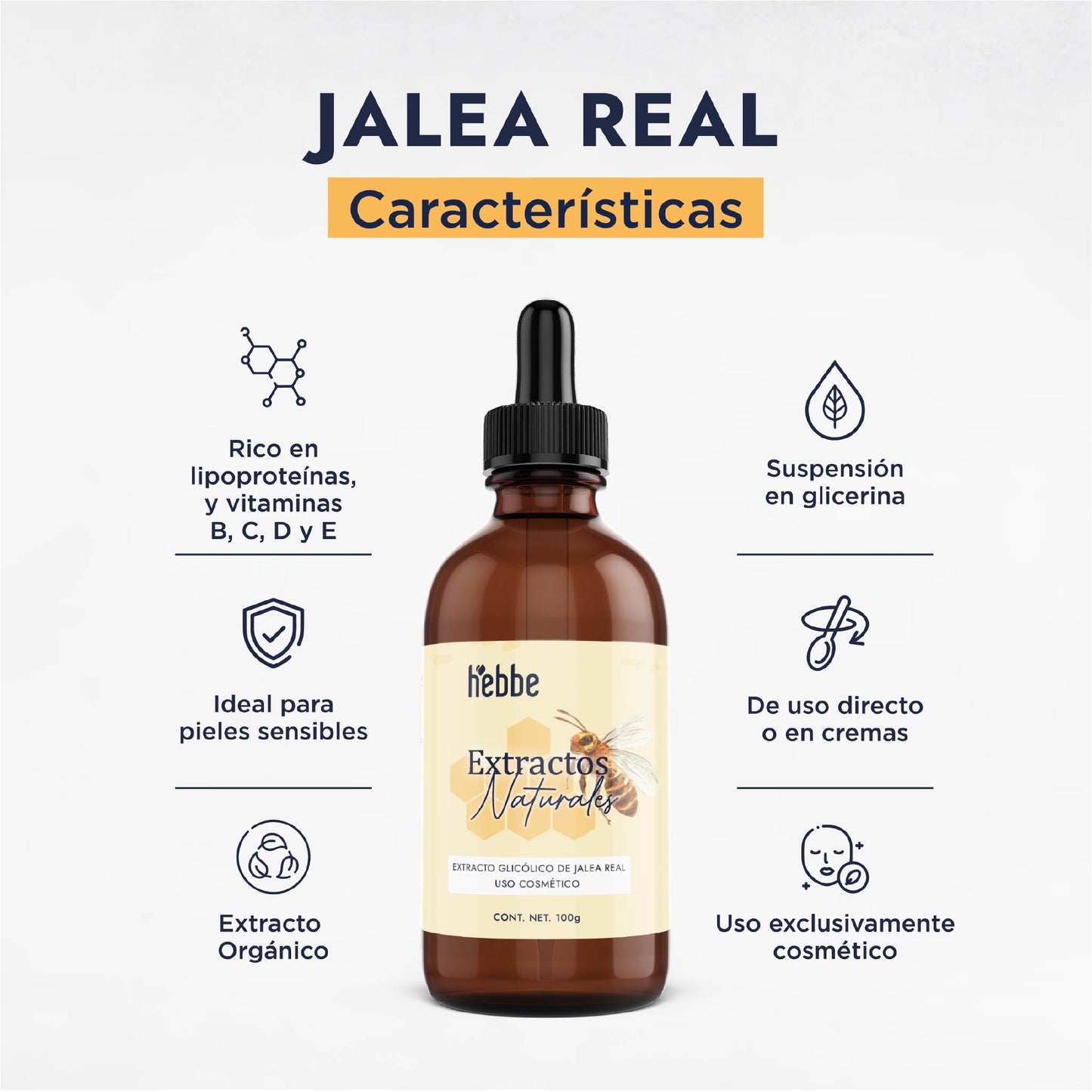 Extracto Glicólico de Jalea Real | Facial, Corporal y Capilar | Activo Revitalizante y Regenerador Antiedad