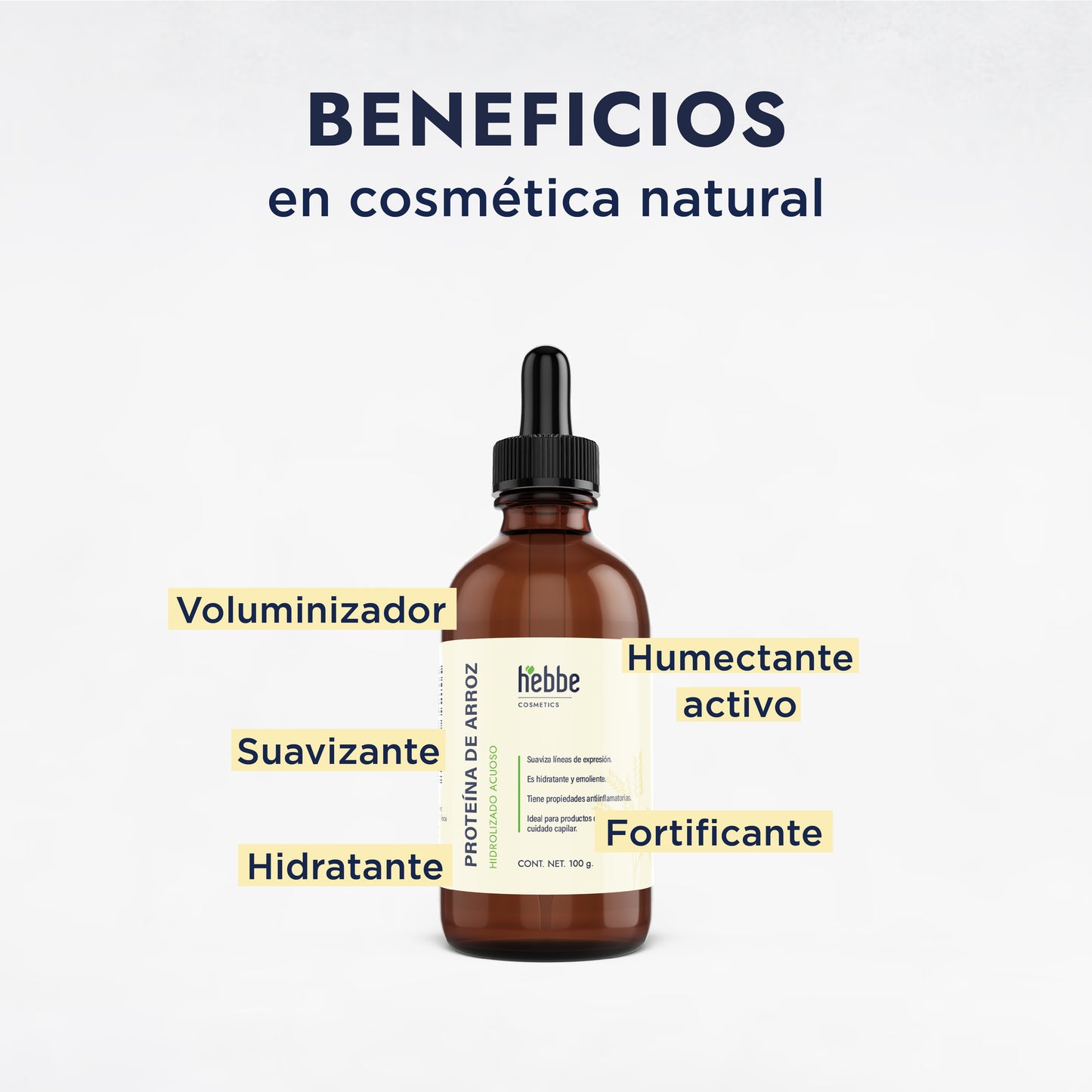 Proteína de Arroz Hidrolizada | Capilar, Corporal y Facial | Voluminizador Capilar y Fortalecedor Vegano