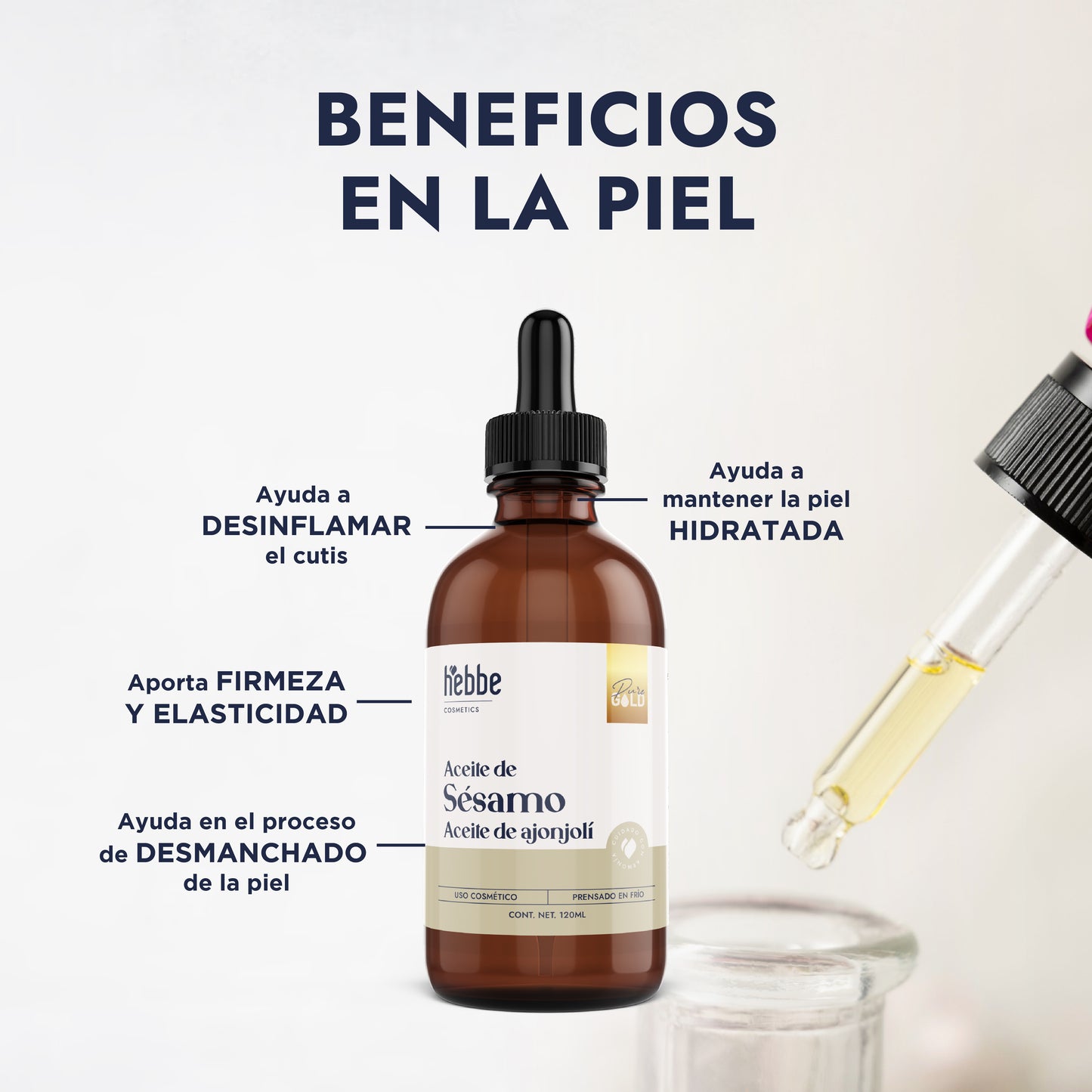 Aceite de Sésamo Ajonjolí Virgen | Facial Capilar y Corporal | Antiedad, Hidratante y Protector Capilar