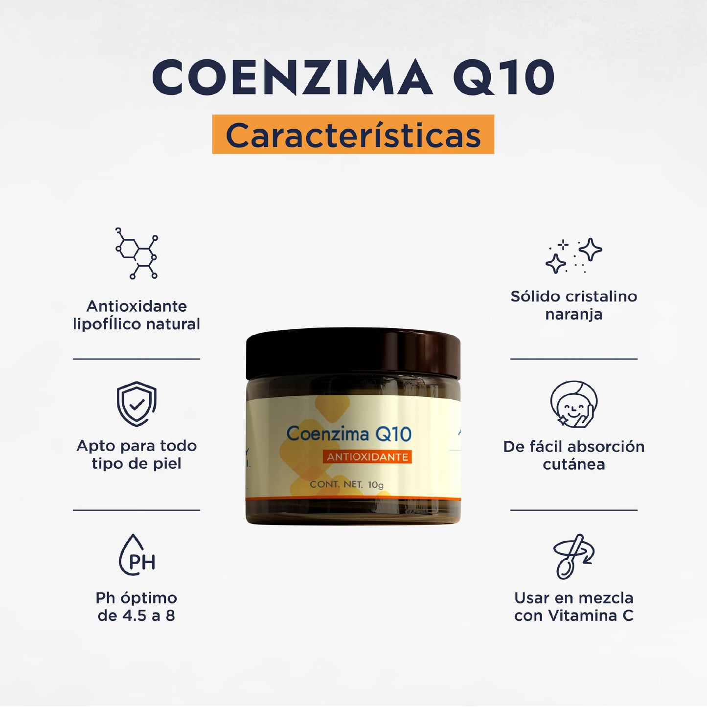 Coenzima Q10 | Facial y Capilar | Potente Antioxidante Liposoluble, Energizante Celular y Antiedad