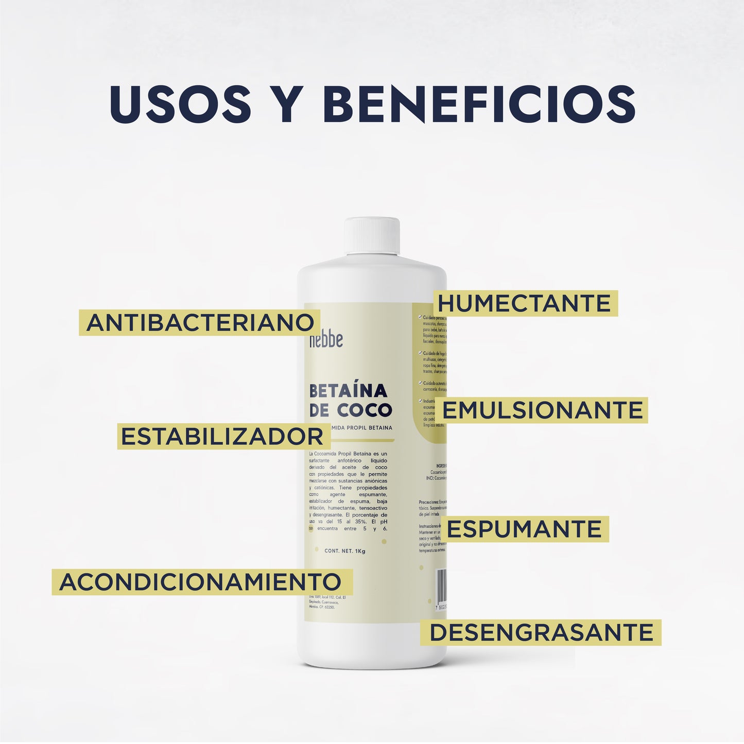 Betaína de Coco | Co-Tensioactivo y Potenciador de Espuma | Suavidad Derivada del Coco