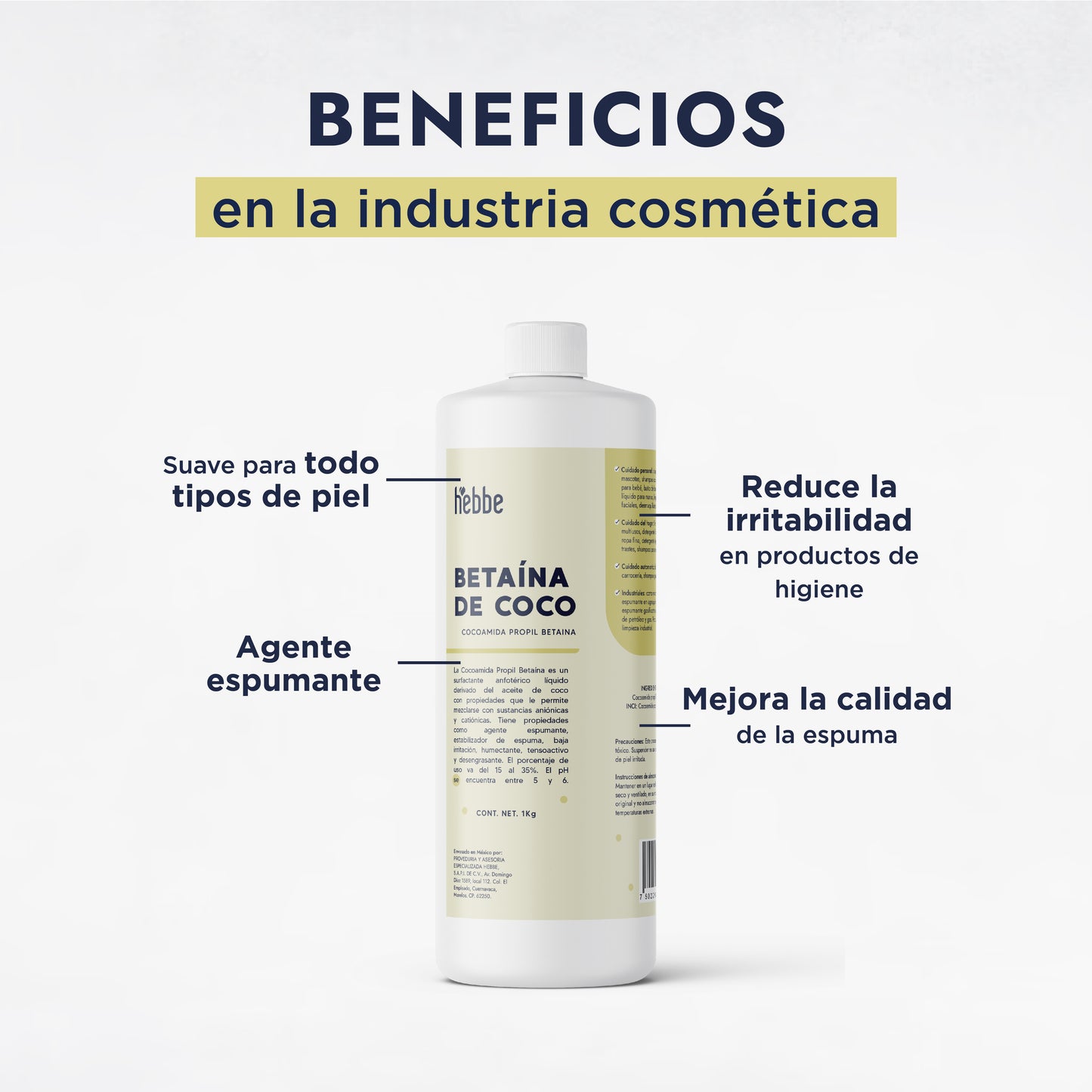 Betaína de Coco | Co-Tensioactivo y Potenciador de Espuma | Suavidad Derivada del Coco