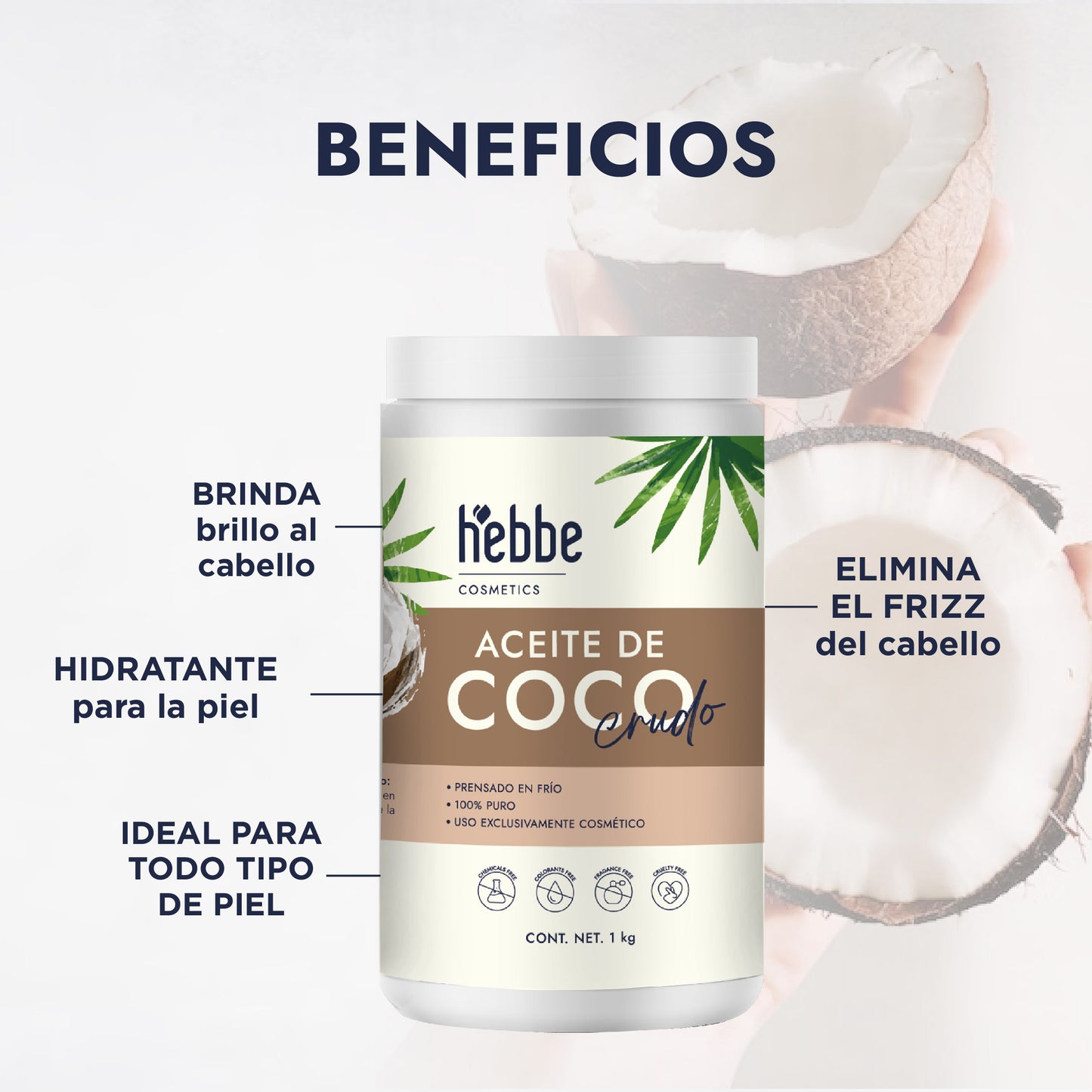 Aceite Crudo de Coco Virgen | Hidratante Profundo, Protector Capilar y Antioxidante