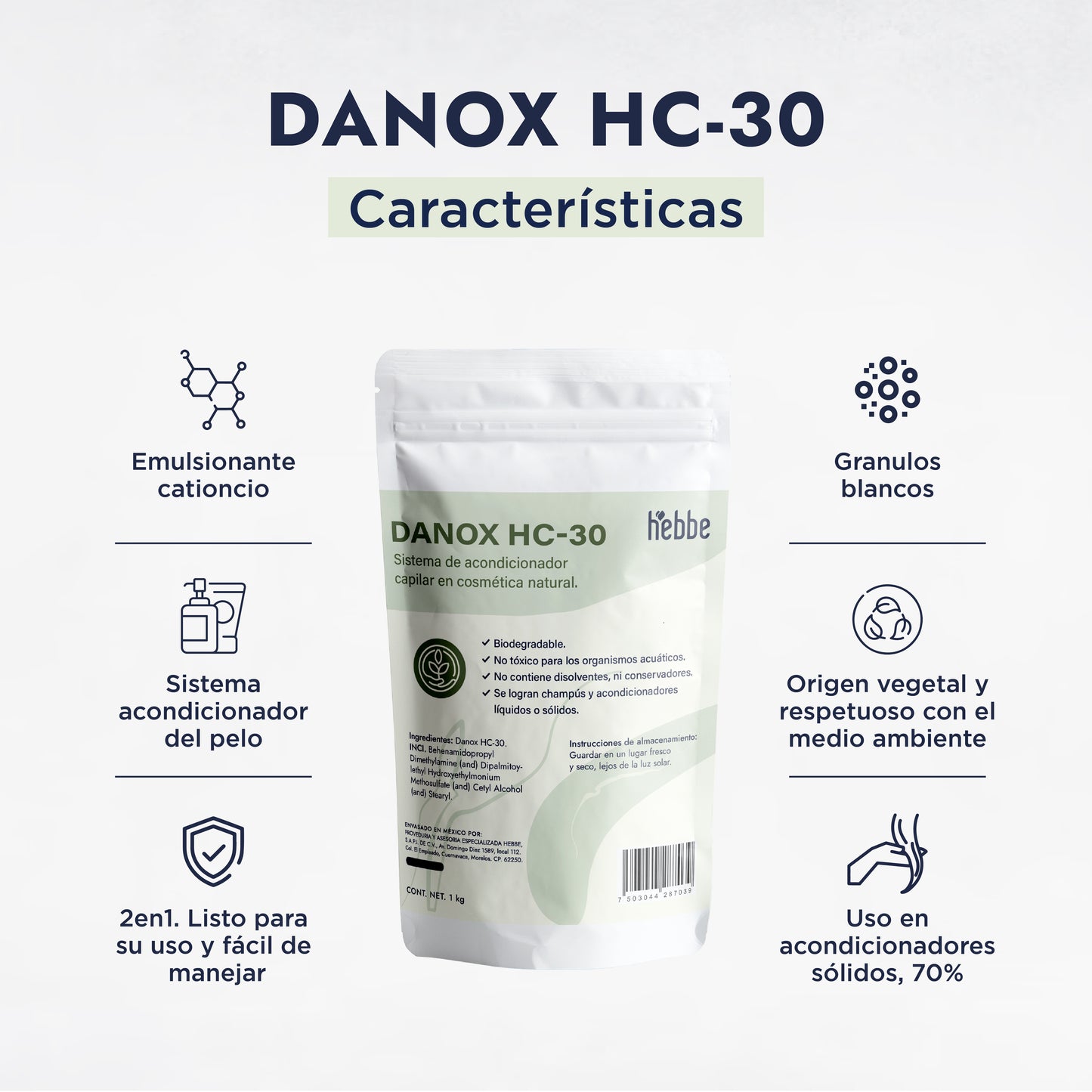 Danox HC-30 Lúdika | El Acondicionador Capilar Biodegradable para un Cabello Suave, Desenredado y sin Frizz