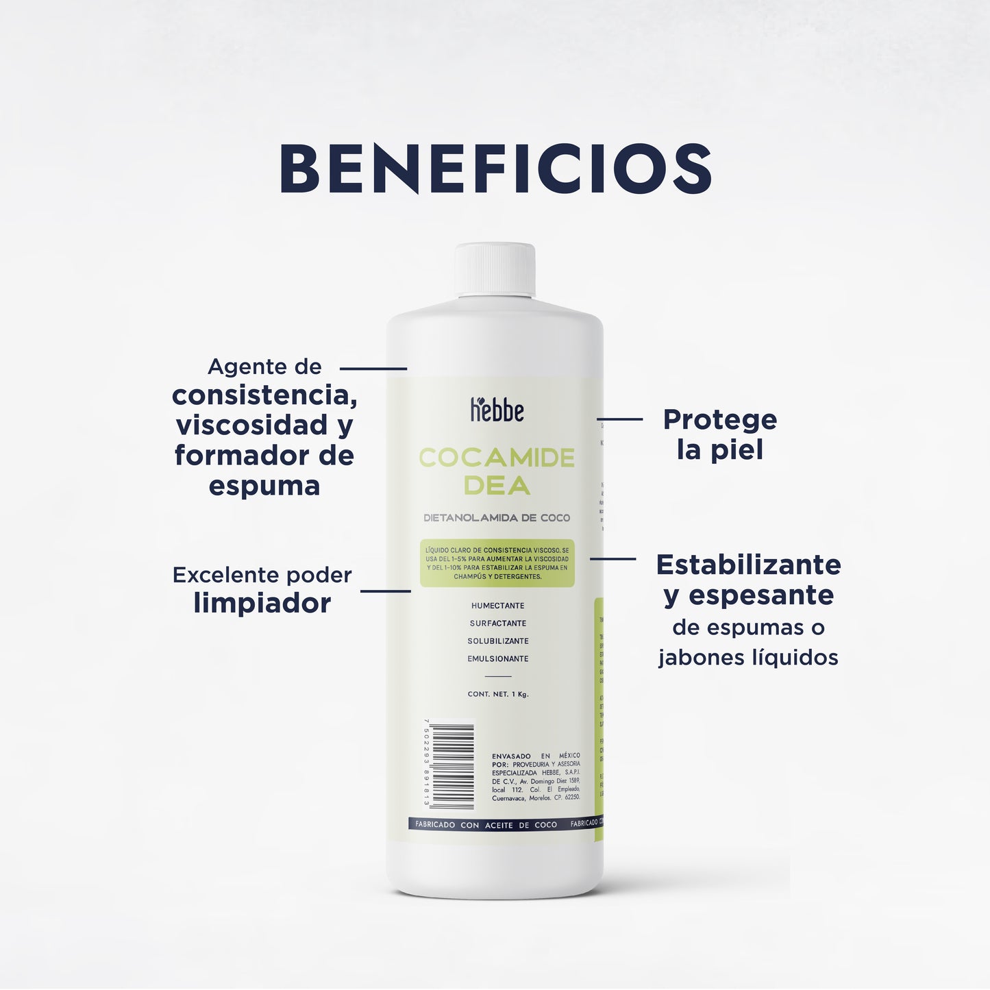 Dietanolamida (Cocamide DEA) | Potenciador de Espuma, Espesante y Acondicionador para Cosméticos