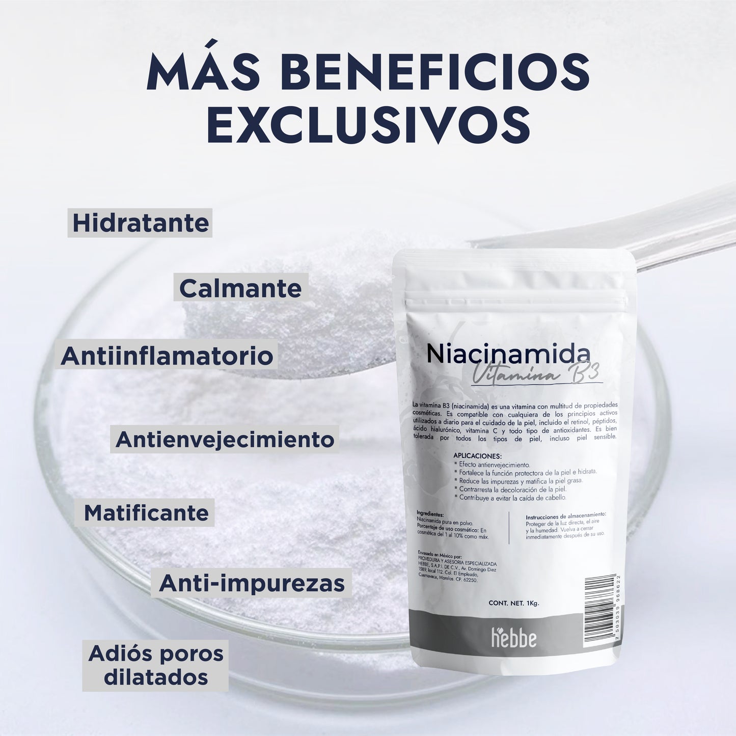 Niacinamida (Vitamina B3) | Facil y Capilar | Multiacción Control de Sebo, Poros y Manchas