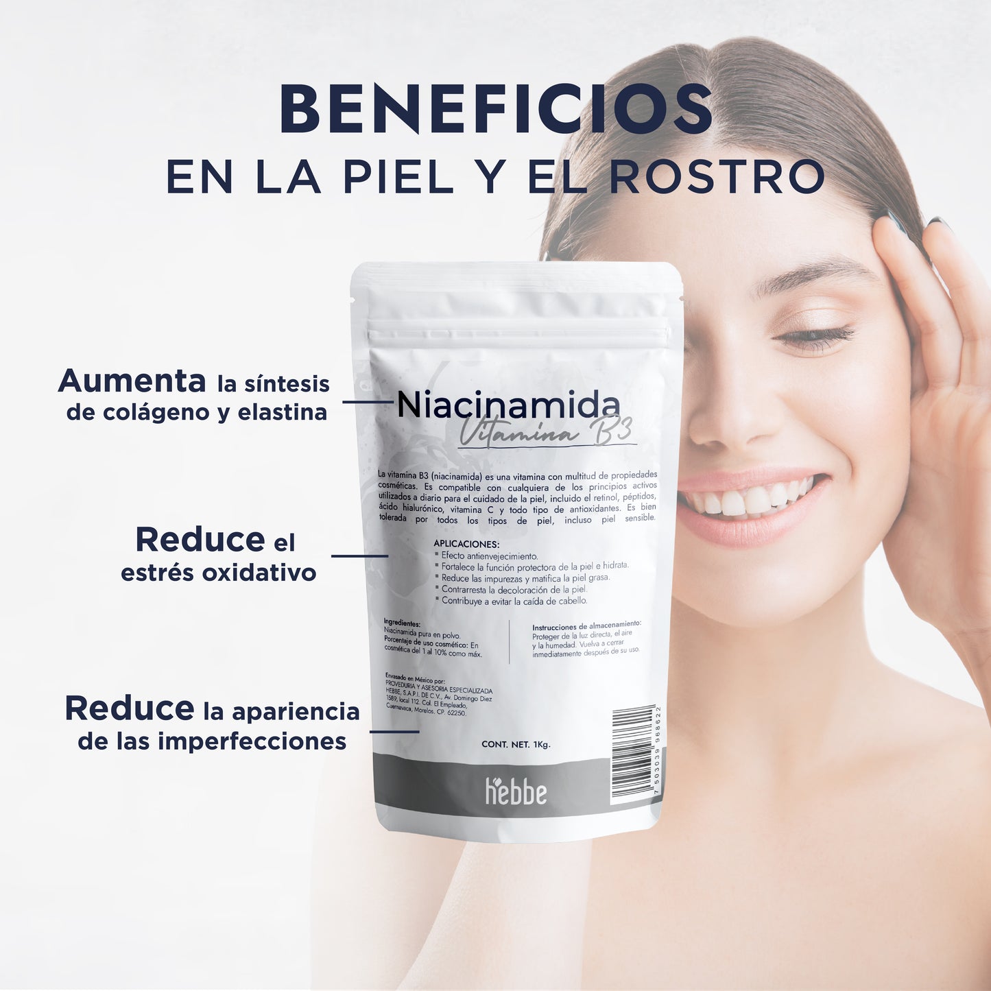 Niacinamida (Vitamina B3) | Facil y Capilar | Multiacción Control de Sebo, Poros y Manchas