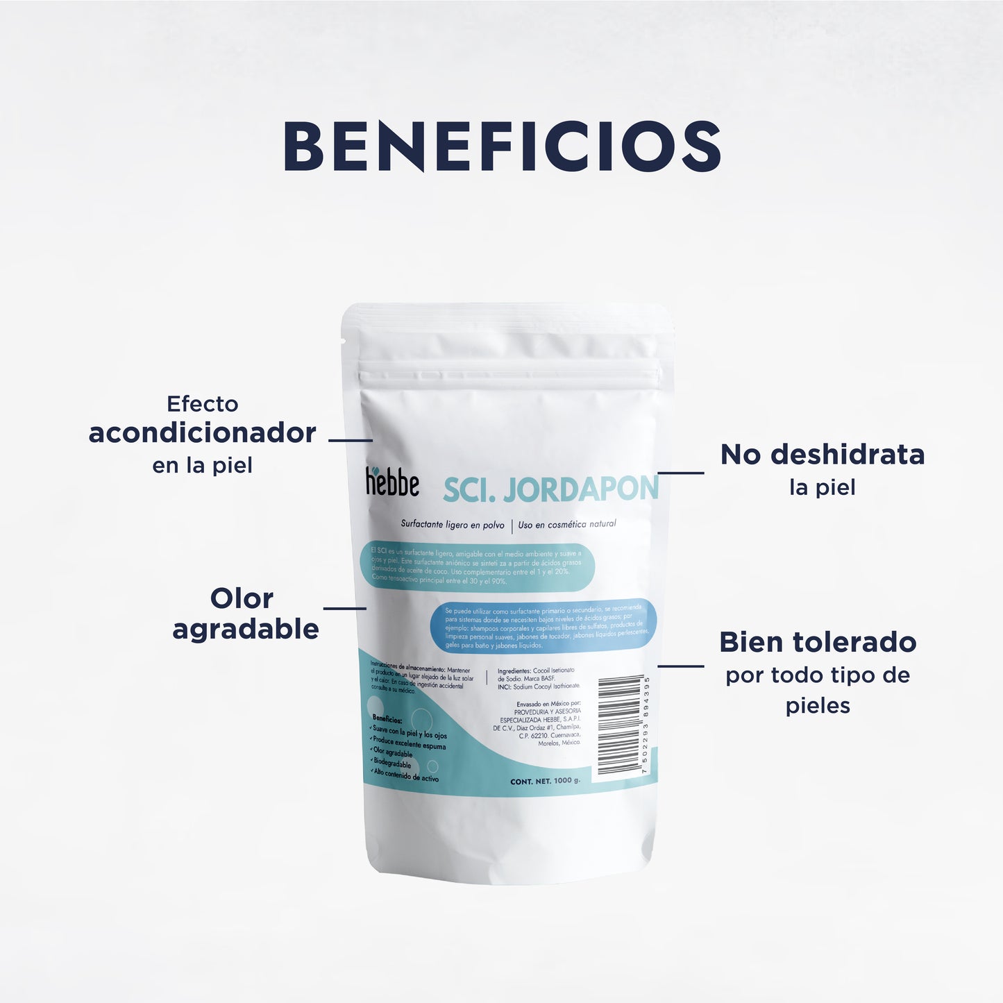 Jordapon (SCI) | Tensioactivo de Cosmética Sólida | Limpiador Sulfate-Free y Espuma Cremosa