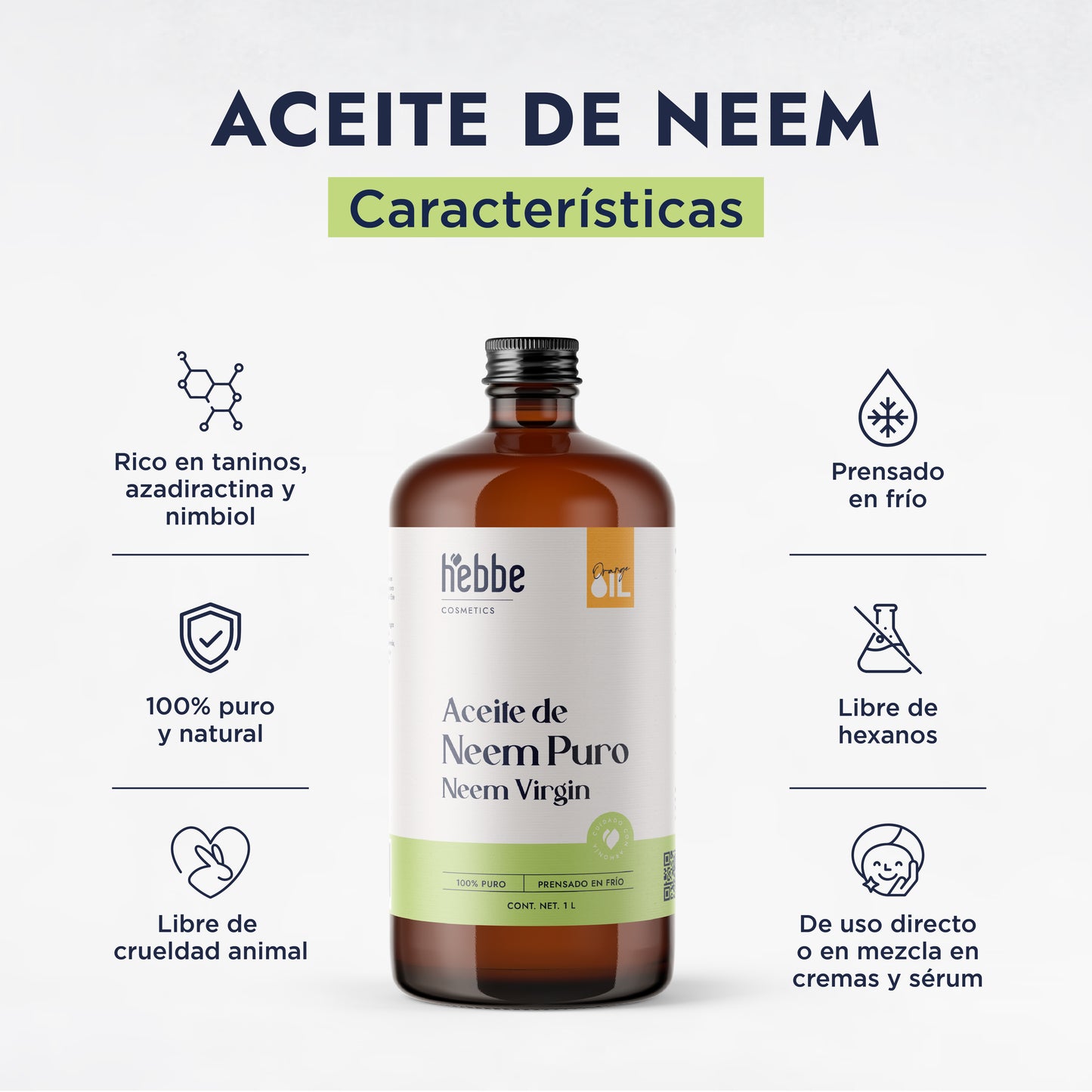 Aceite de Neem Virgen | Capilar y Facial | Purificante, Calmante y Protector Antiedad y Antimosquitos
