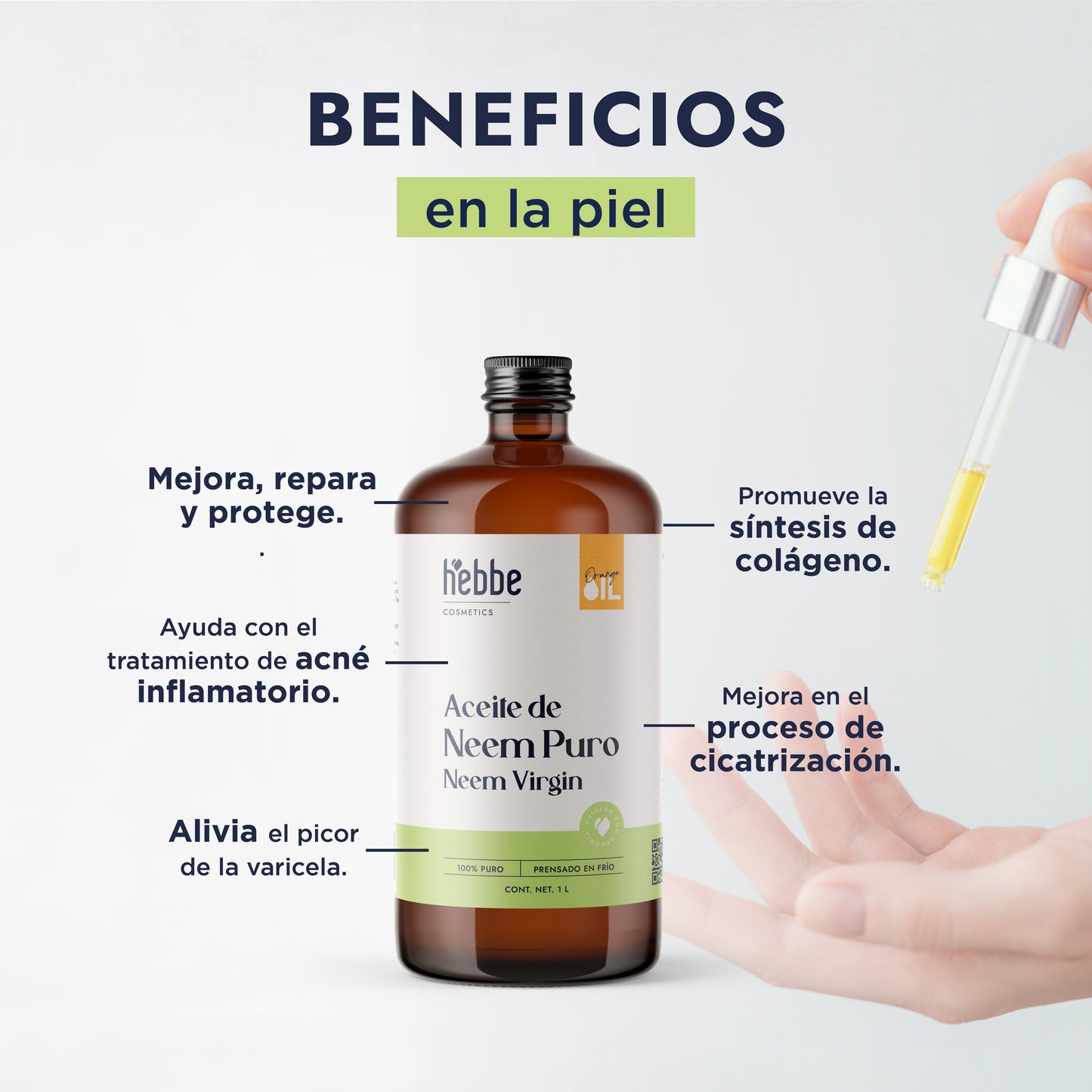 Aceite de Neem Virgen | Capilar y Facial | Purificante, Calmante y Protector Antiedad y Antimosquitos