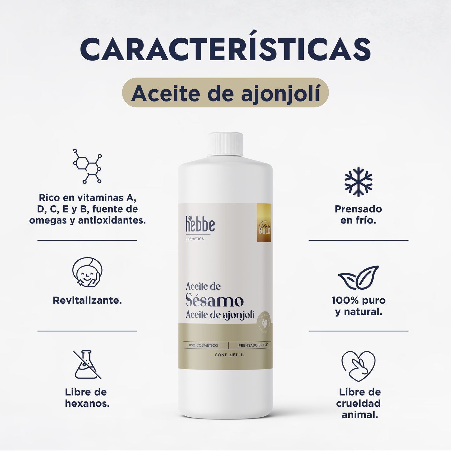 Aceite de Sésamo Ajonjolí Virgen | Facial Capilar y Corporal | Antiedad, Hidratante y Protector Capilar