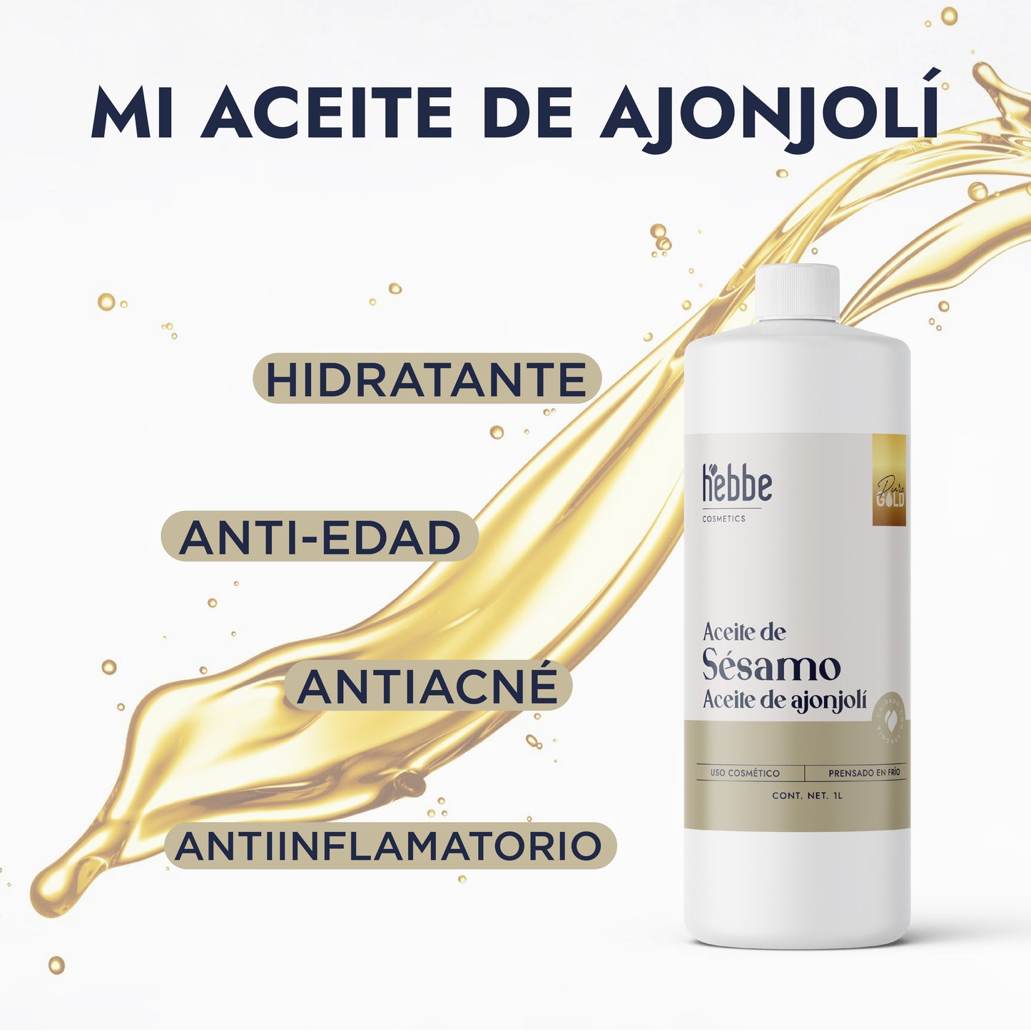 Aceite de Sésamo Ajonjolí Virgen | Facial Capilar y Corporal | Antiedad, Hidratante y Protector Capilar