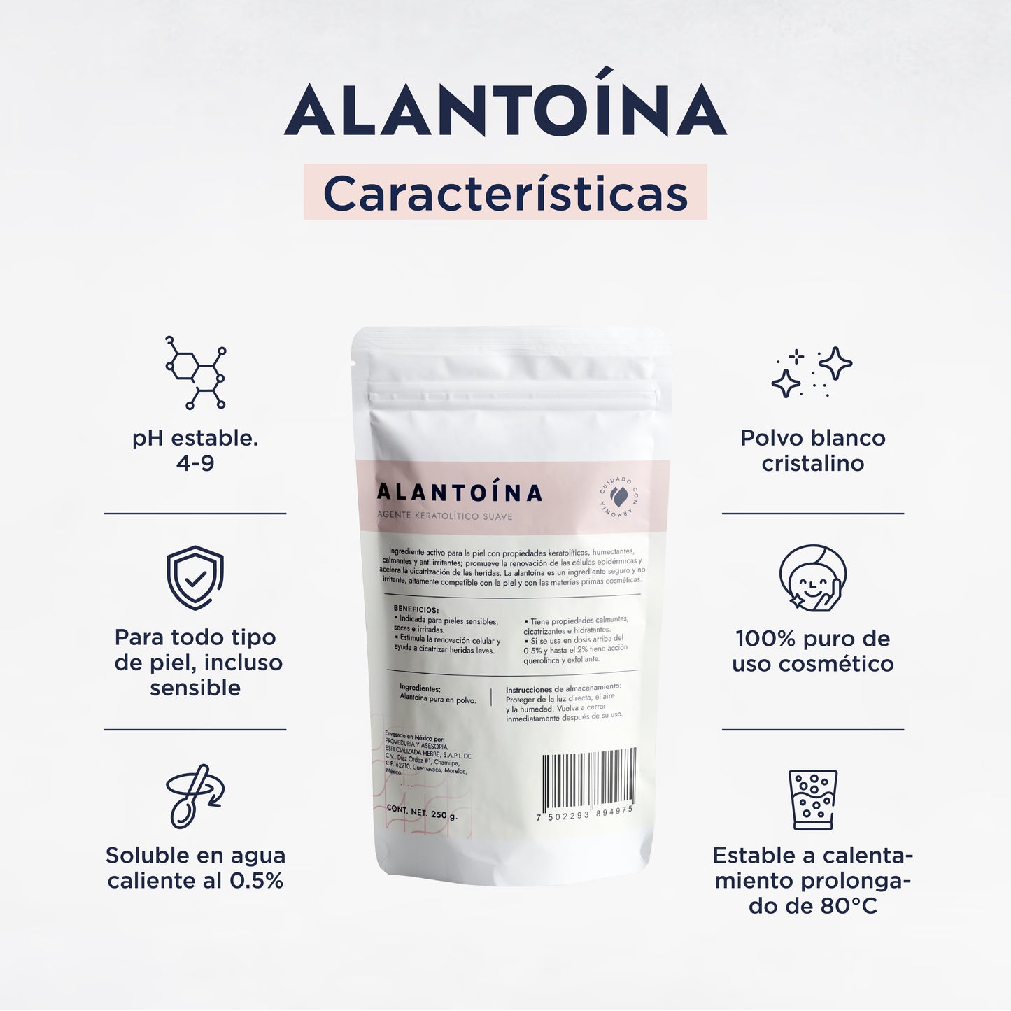 Alantoína | Activo Cosmético Clásico | Calmante, Reparadora y Suavizante