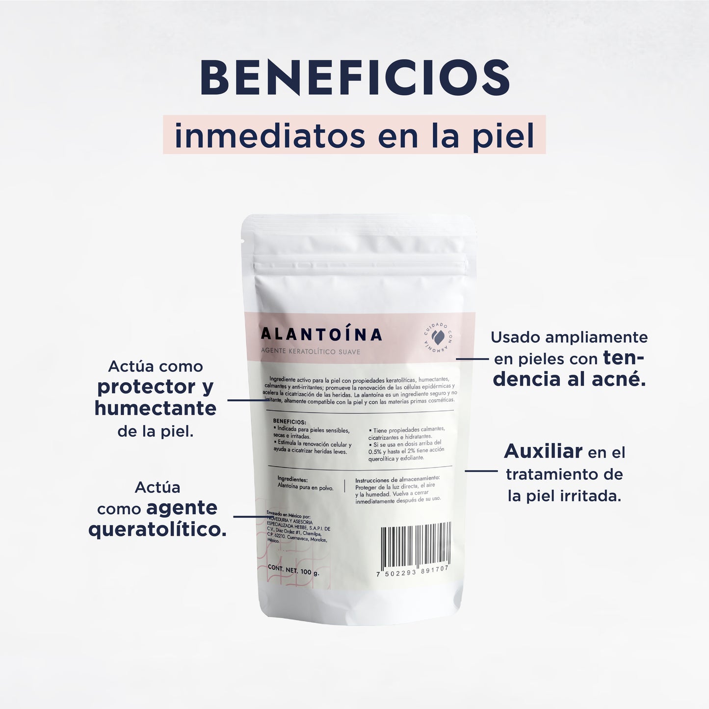 Alantoína | Activo Cosmético Clásico | Calmante, Reparadora y Suavizante