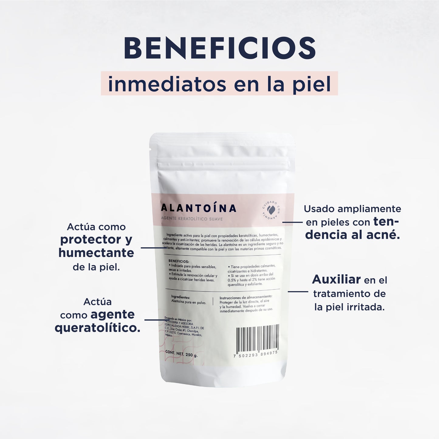 Alantoína | Activo Cosmético Clásico | Calmante, Reparadora y Suavizante