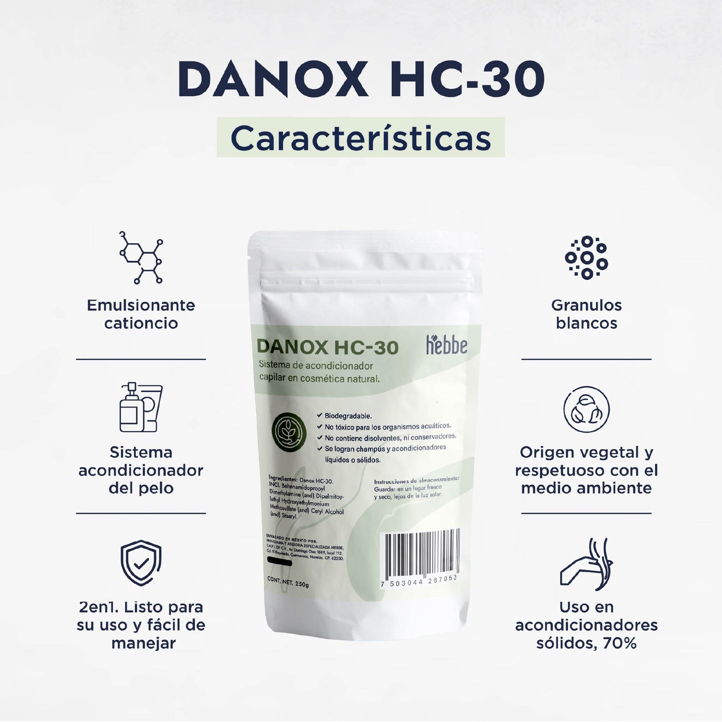 Danox HC-30 Lúdika | El Acondicionador Capilar Biodegradable para un Cabello Suave, Desenredado y sin Frizz