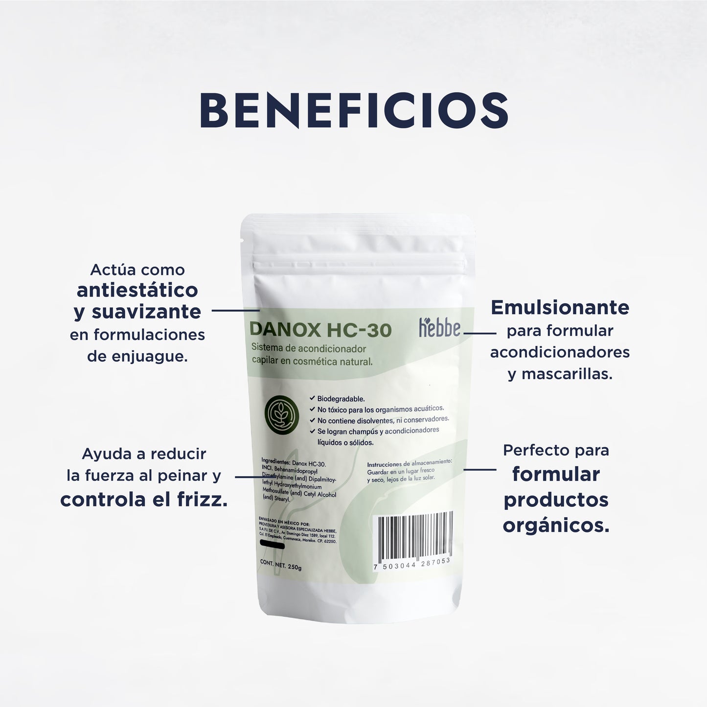 Danox HC-30 Lúdika | El Acondicionador Capilar Biodegradable para un Cabello Suave, Desenredado y sin Frizz