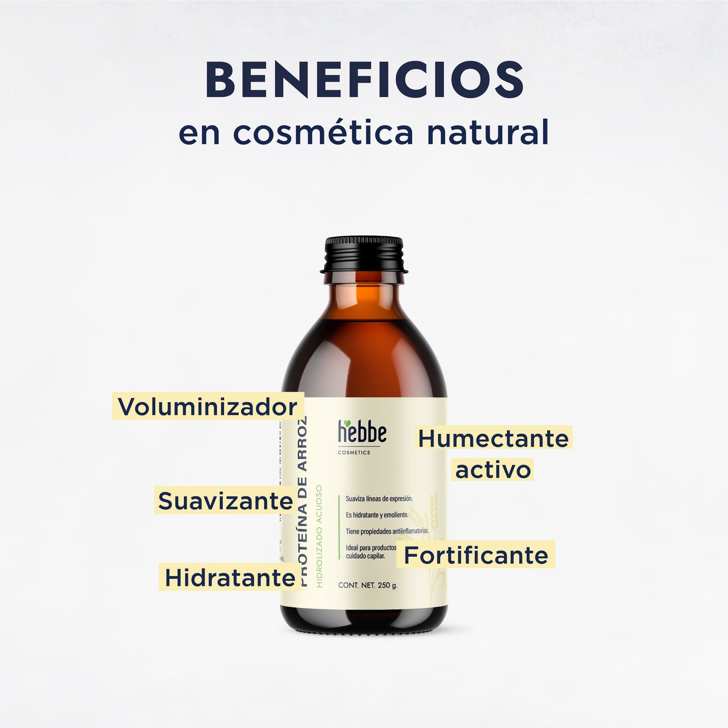 Proteína de Arroz Hidrolizada | Capilar, Corporal y Facial | Voluminizador Capilar y Fortalecedor Vegano