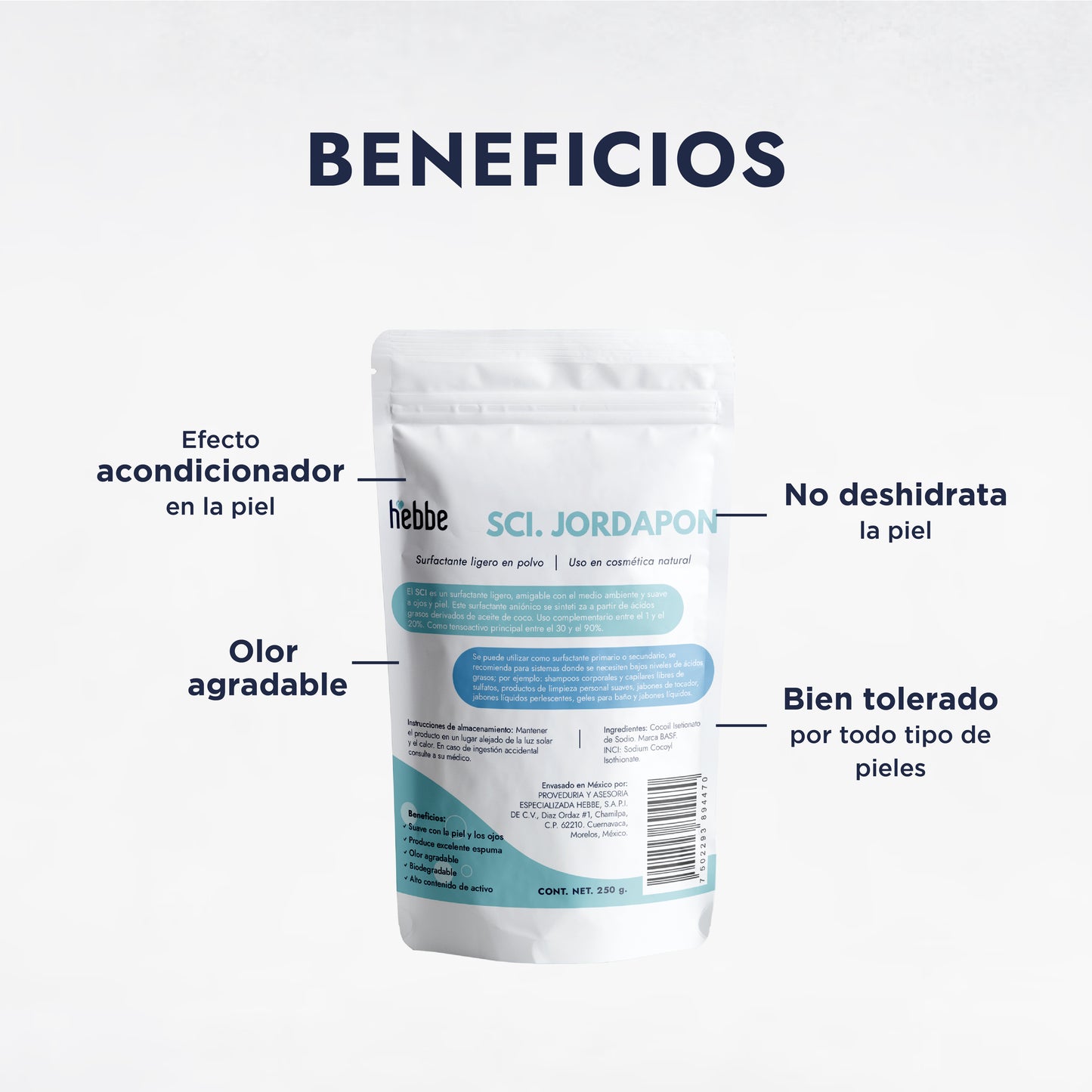 Jordapon (SCI) | Tensioactivo de Cosmética Sólida | Limpiador Sulfate-Free y Espuma Cremosa