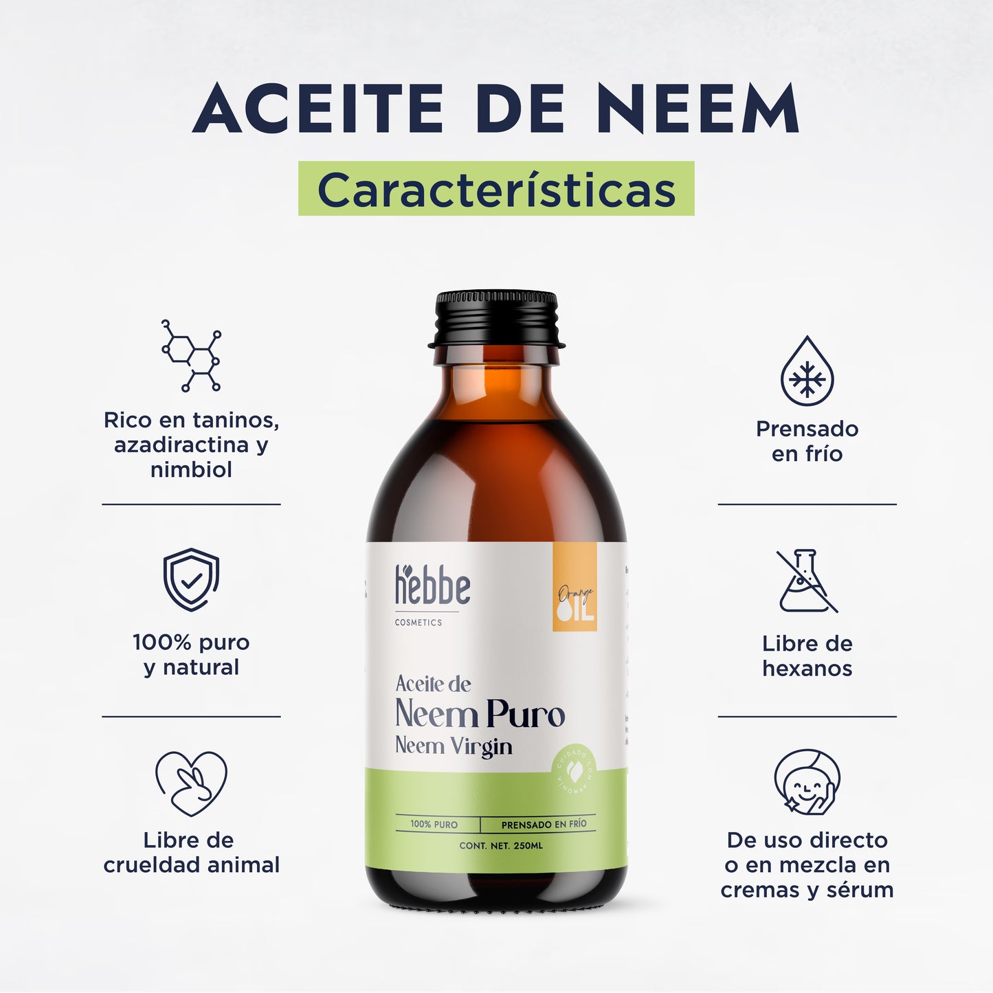 Aceite de Neem Virgen | Capilar y Facial | Purificante, Calmante y Protector Antiedad y Antimosquitos