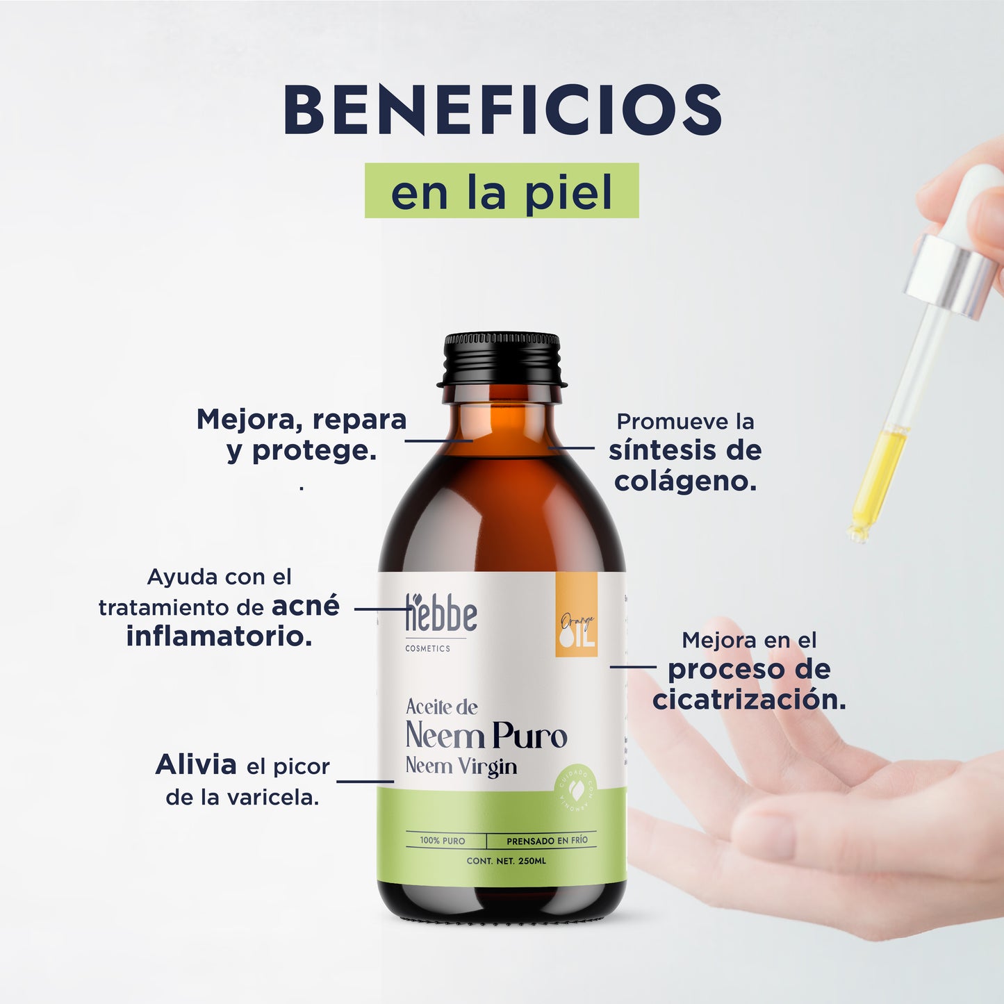 Aceite de Neem Virgen | Capilar y Facial | Purificante, Calmante y Protector Antiedad y Antimosquitos