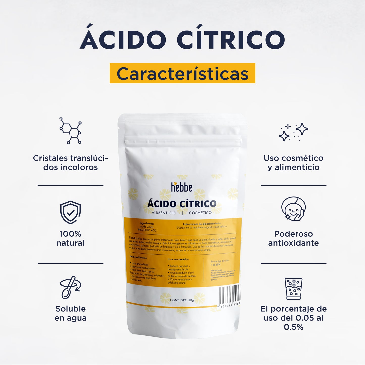 Ácido Cítrico | Regulador de pH, Agente Quelante y Exfoliante Suave (AHA)