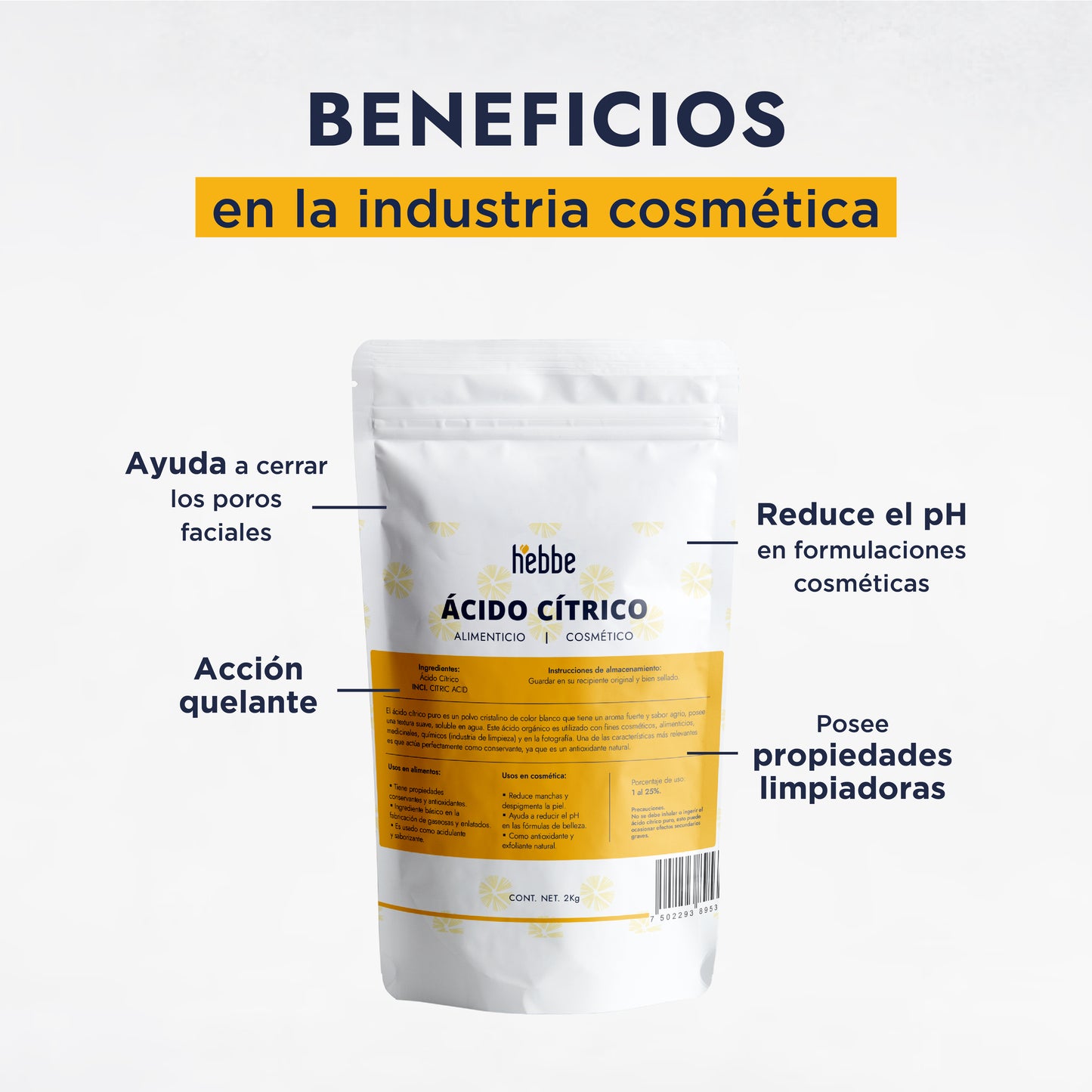 Ácido Cítrico | Regulador de pH, Agente Quelante y Exfoliante Suave (AHA)