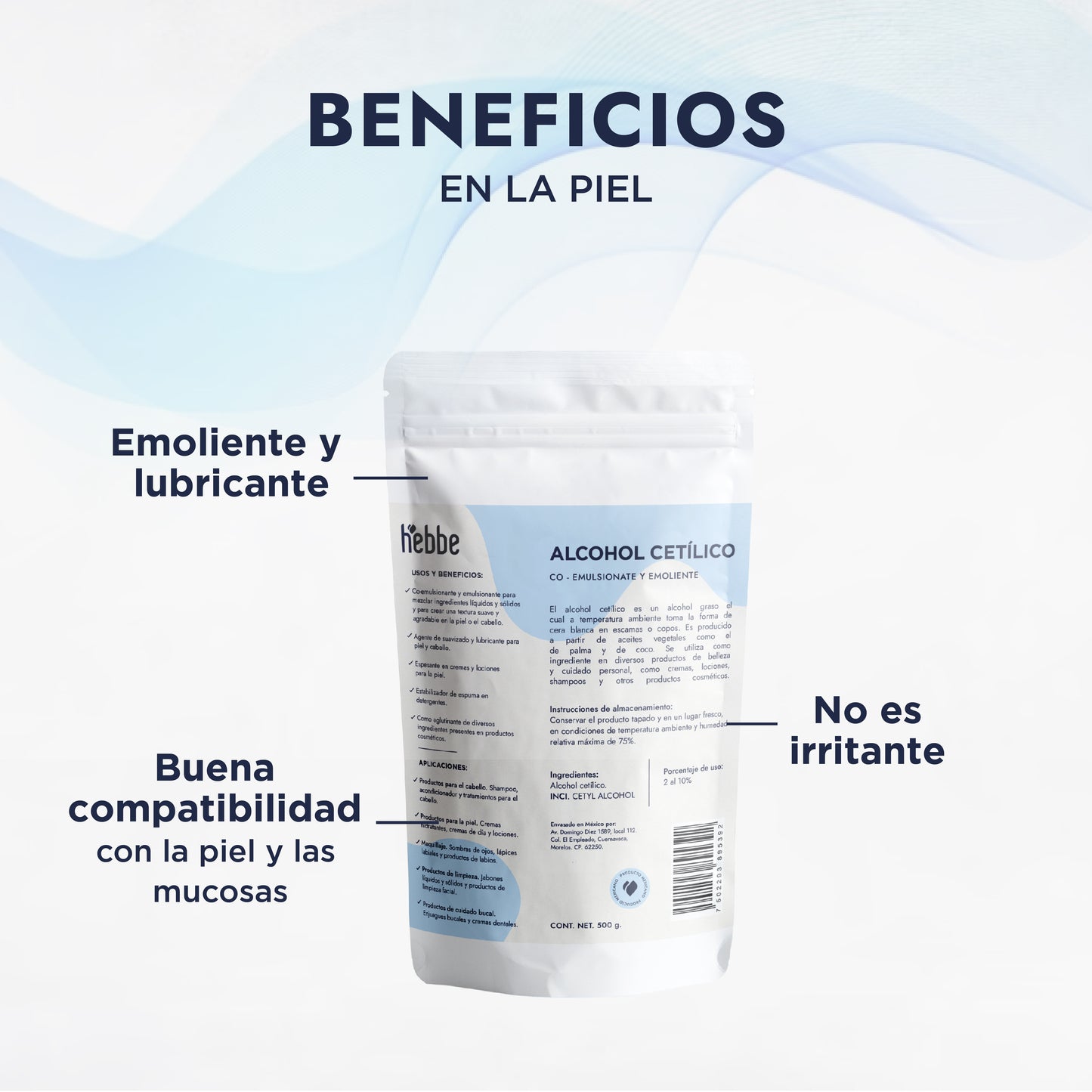 Alcohol Cetílico | Co-emulsionante | Agente de Consistencia, Espesante, Emoliente y Acondicionador