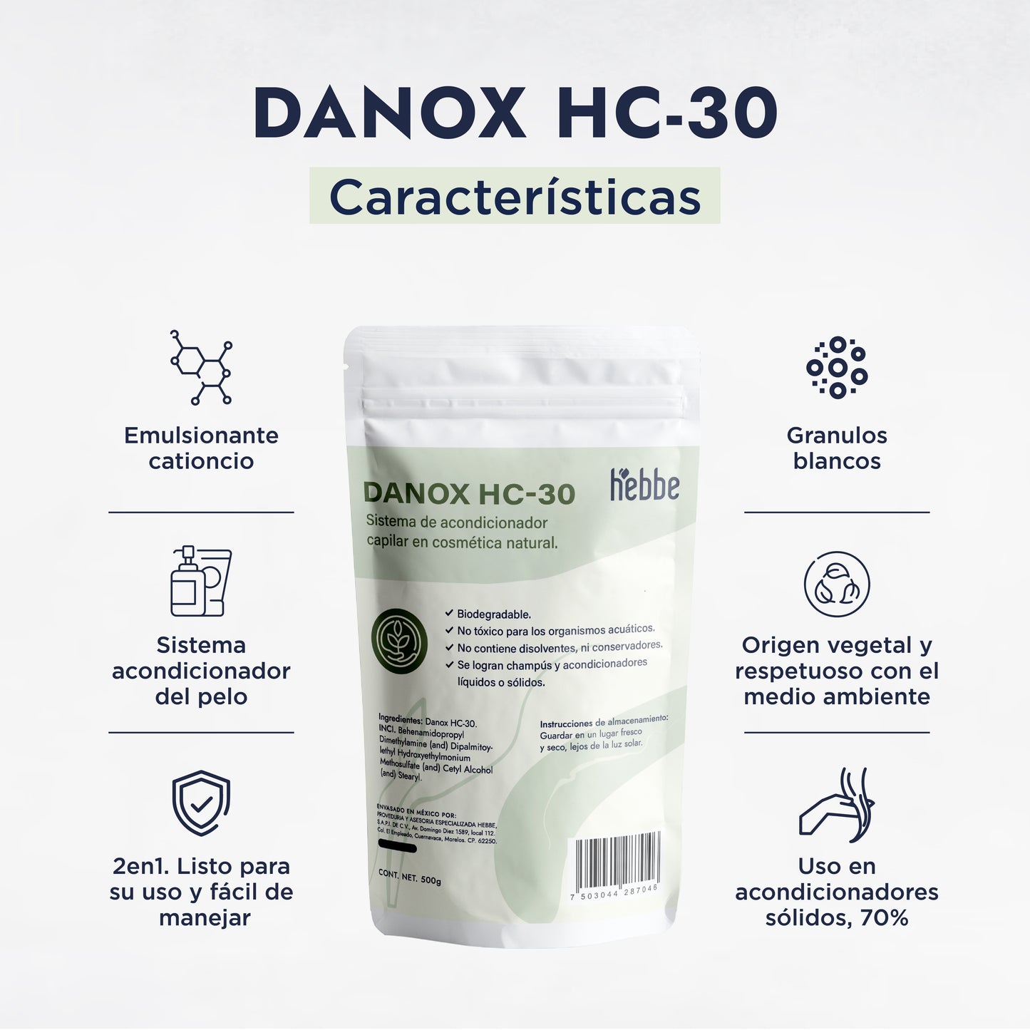 Danox HC-30 Lúdika | El Acondicionador Capilar Biodegradable para un Cabello Suave, Desenredado y sin Frizz