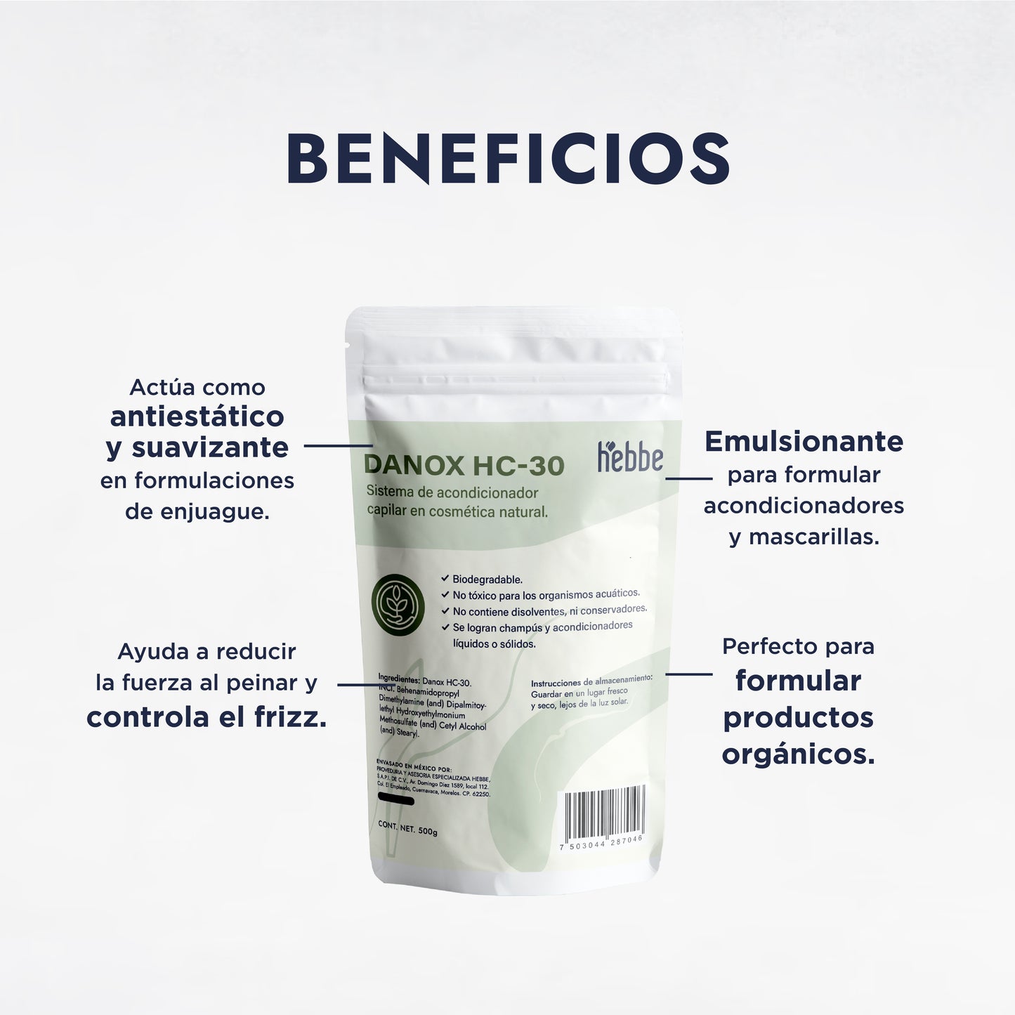 Danox HC-30 Lúdika | El Acondicionador Capilar Biodegradable para un Cabello Suave, Desenredado y sin Frizz