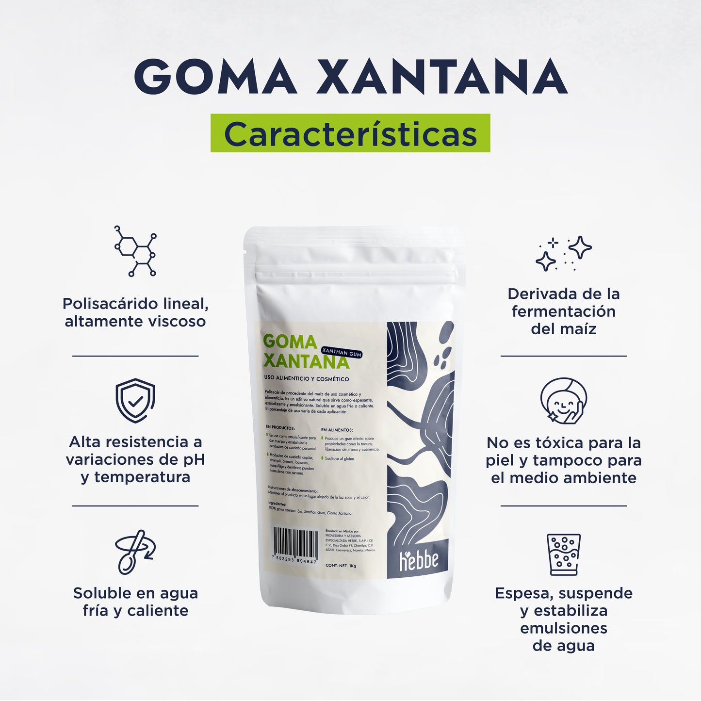 Goma Xantana | Facial, Corporal y Capilar | Espesante Natural y Estabilizador de Amplio Espectro