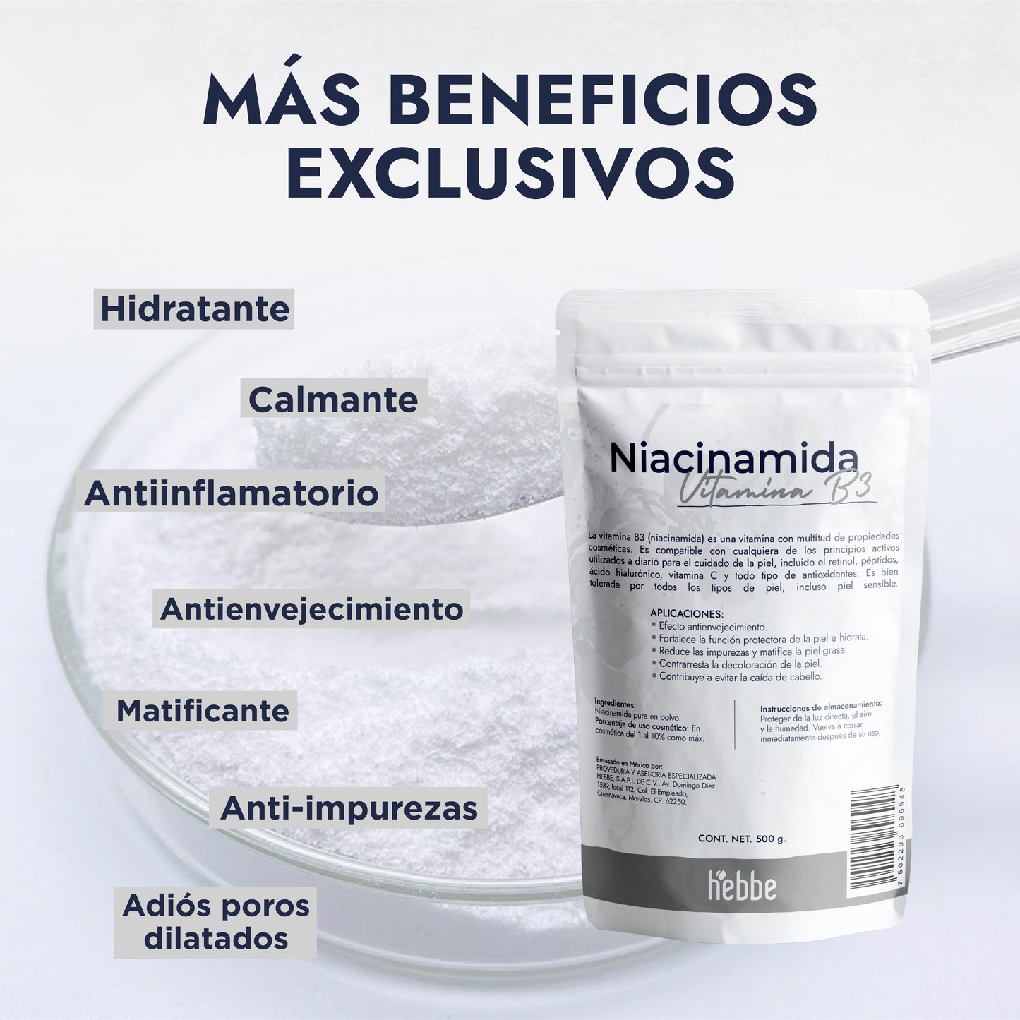 Niacinamida (Vitamina B3) | Facil y Capilar | Multiacción Control de Sebo, Poros y Manchas
