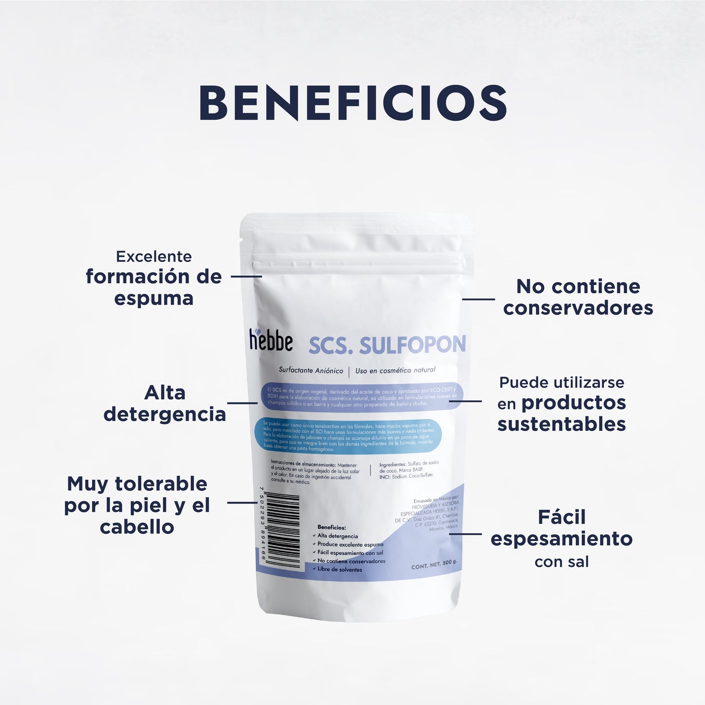 Sulfopon (Coco Sulfato de Sodio) | Tensioactivo Aniónico Potente | Shampoo Sólido y Limpieza Profunda