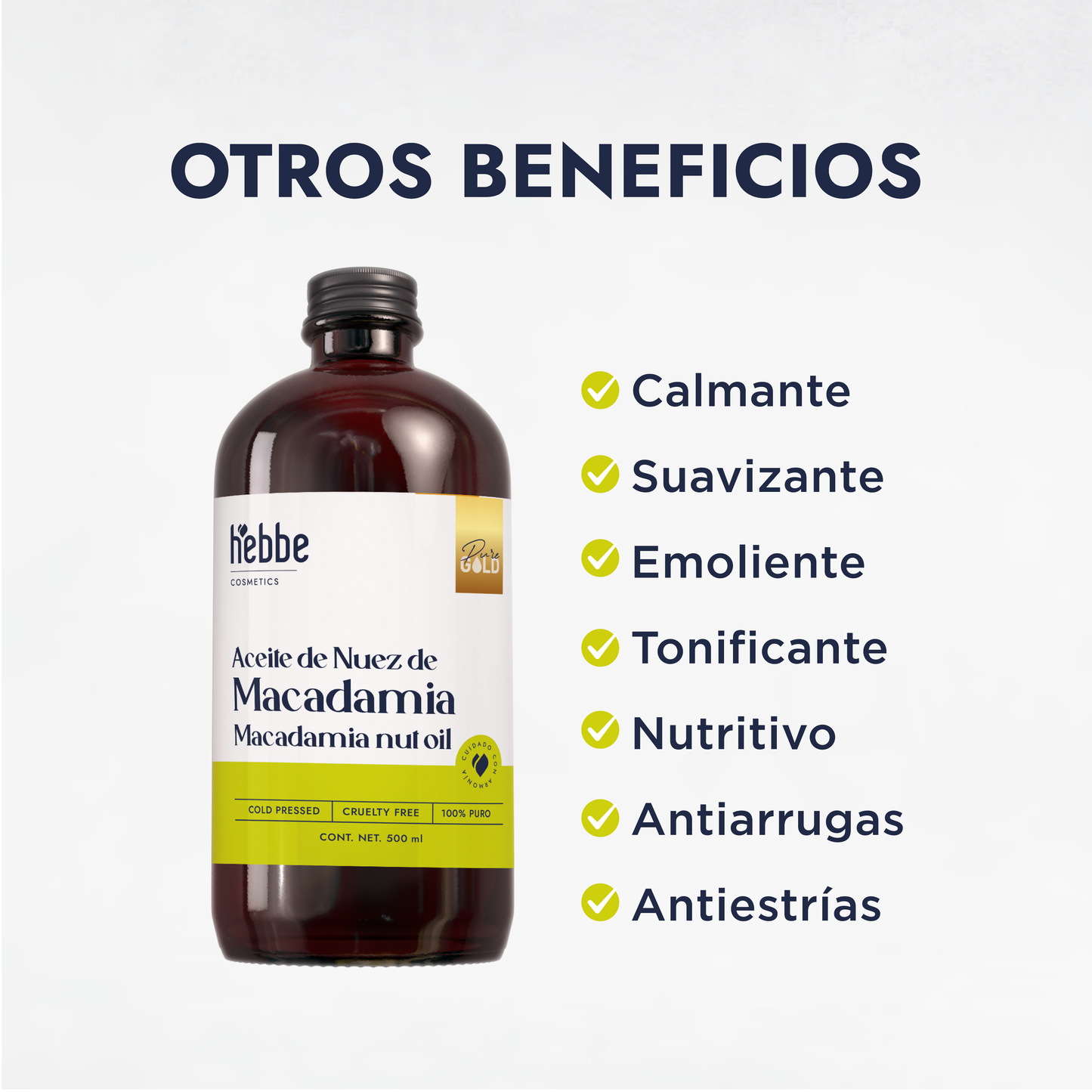 Aceite de Nuez de Macadamia | Facial y Capilar | Antiedad, Reparador Capilar y Súper Hidratante