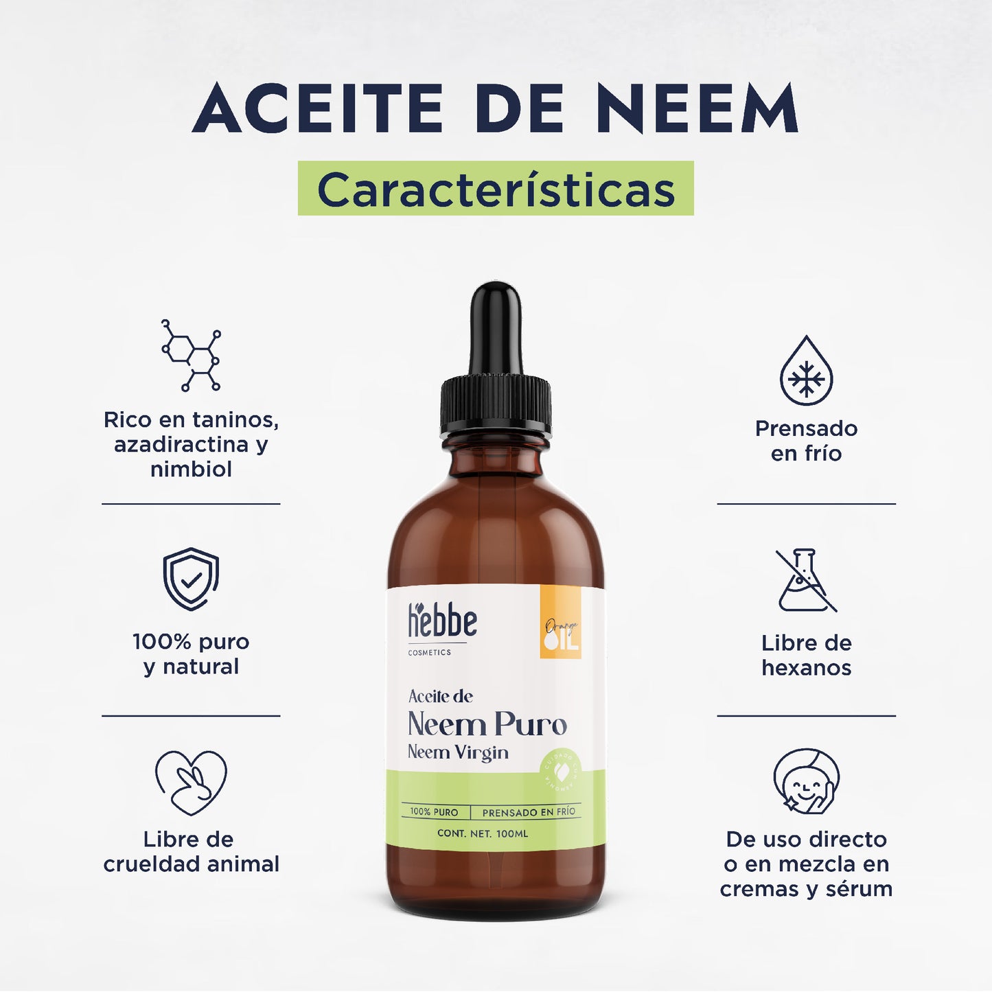 Aceite de Neem Virgen | Capilar y Facial | Purificante, Calmante y Protector Antiedad y Antimosquitos