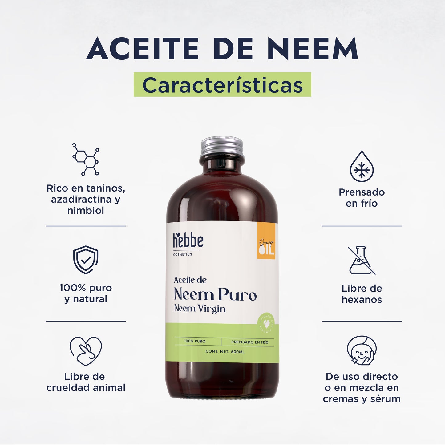 Aceite de Neem Virgen | Capilar y Facial | Purificante, Calmante y Protector Antiedad y Antimosquitos