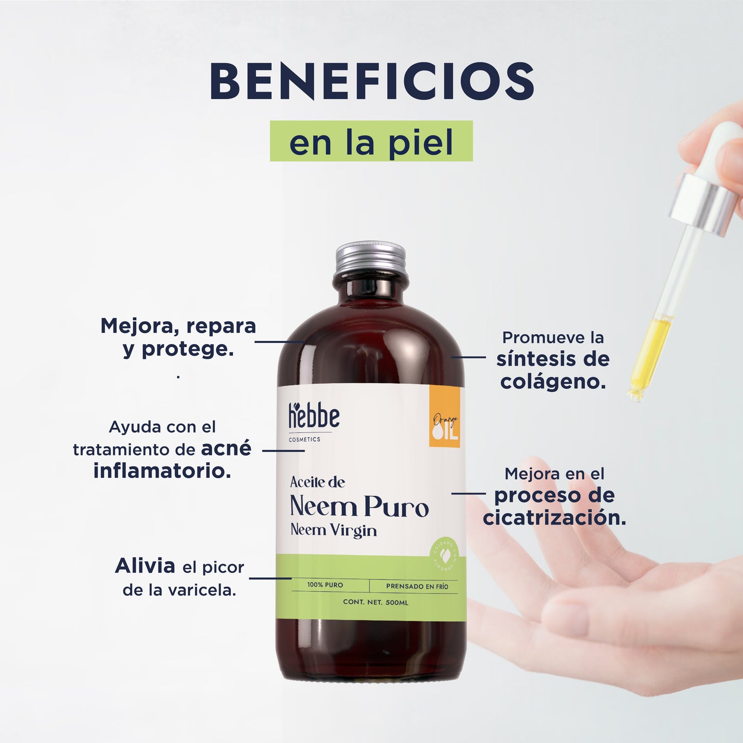 Aceite de Neem Virgen | Capilar y Facial | Purificante, Calmante y Protector Antiedad y Antimosquitos