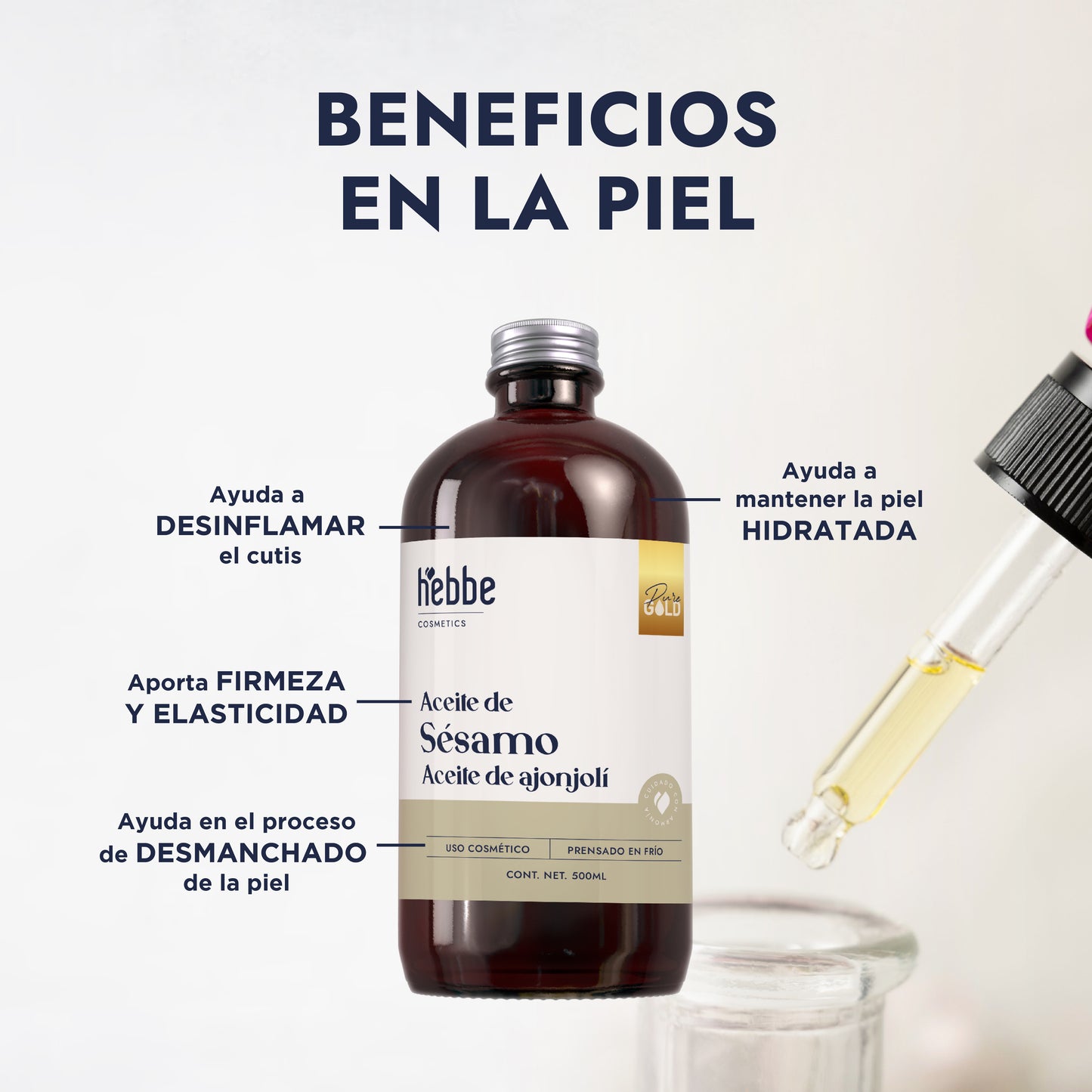 Aceite de Sésamo Ajonjolí Virgen | Facial Capilar y Corporal | Antiedad, Hidratante y Protector Capilar