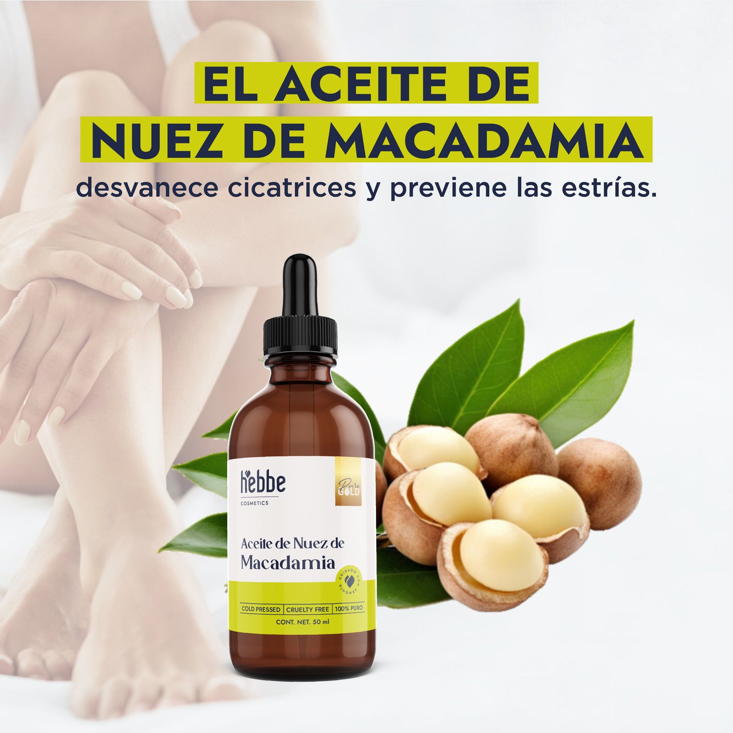 Aceite de Nuez de Macadamia | Facial y Capilar | Antiedad, Reparador Capilar y Súper Hidratante