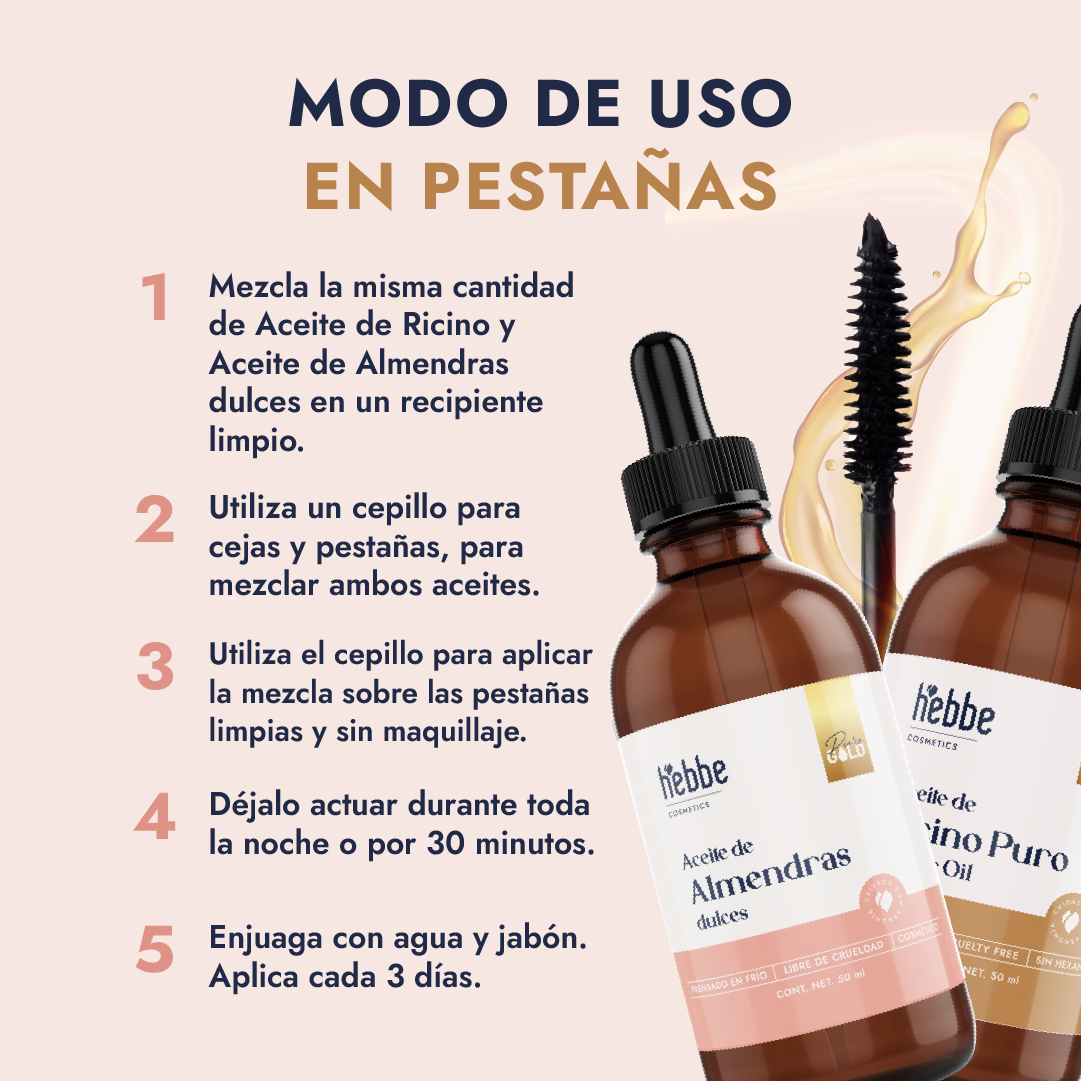 Aceite de Ricino y Almendras | Kit nutritivo facial | Nutrición Profunda, Crecimiento y Hidratación